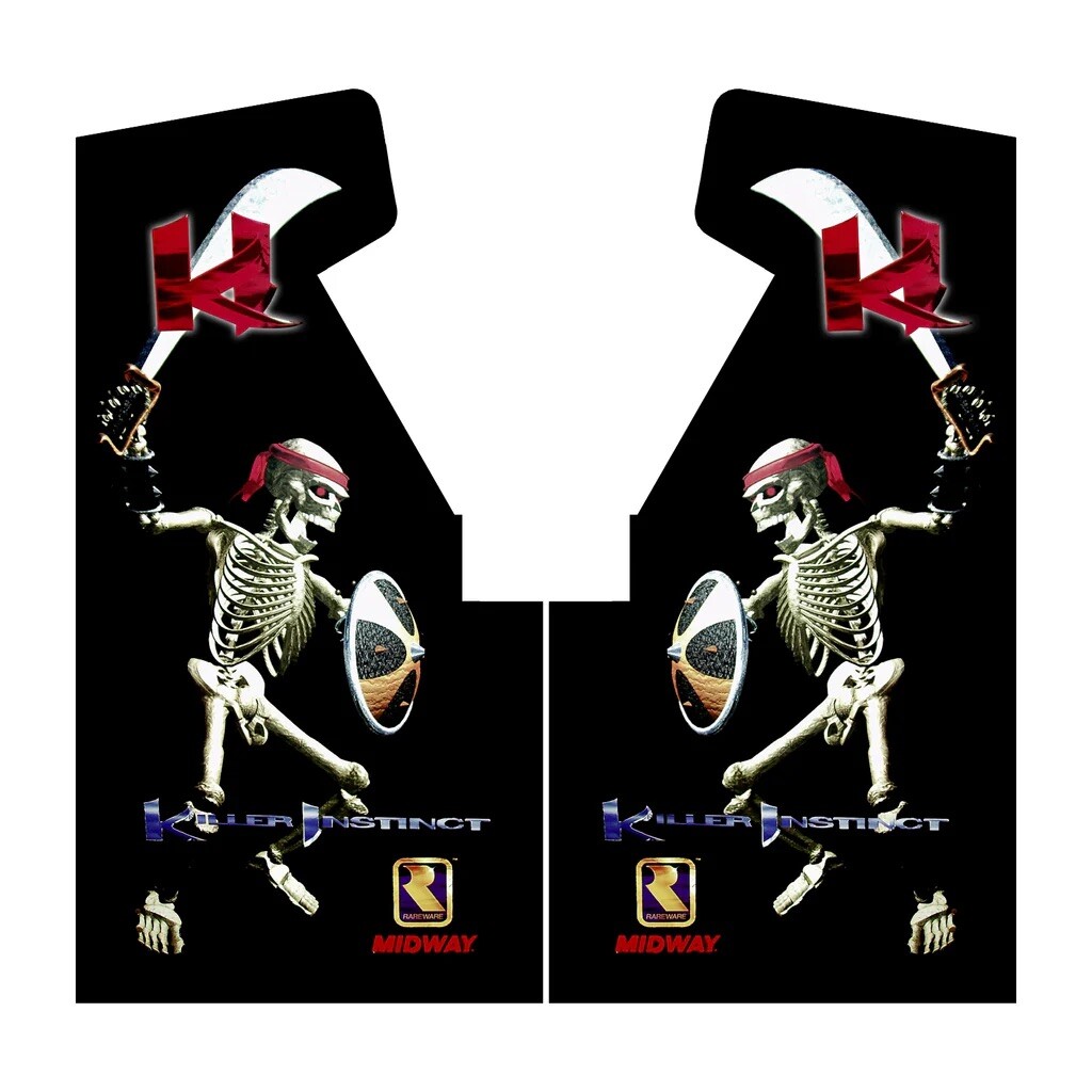 Killer Instinct Arcade Side Art 2 Piece Set Laminated High Quality Killer Instinct Arcade Side Art 2 Piece Set Laminated High Quality