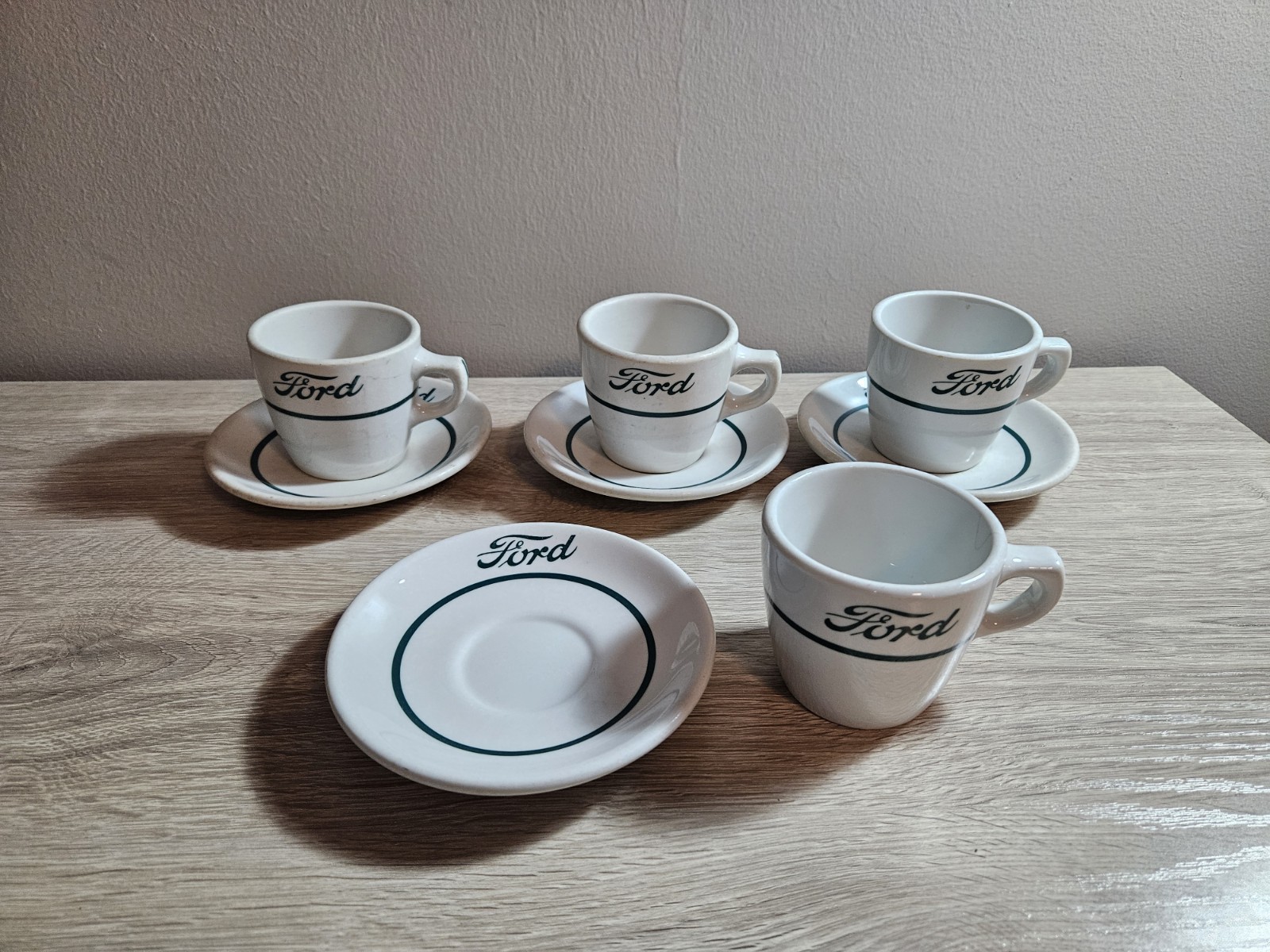 Set Of 4 Ford Motor Co. Cafeteria China Cup & Saucer China Shenango Mugs Set Of 4 Ford Motor Co. Cafeteria China Cup & Saucer China Shenango Mugs