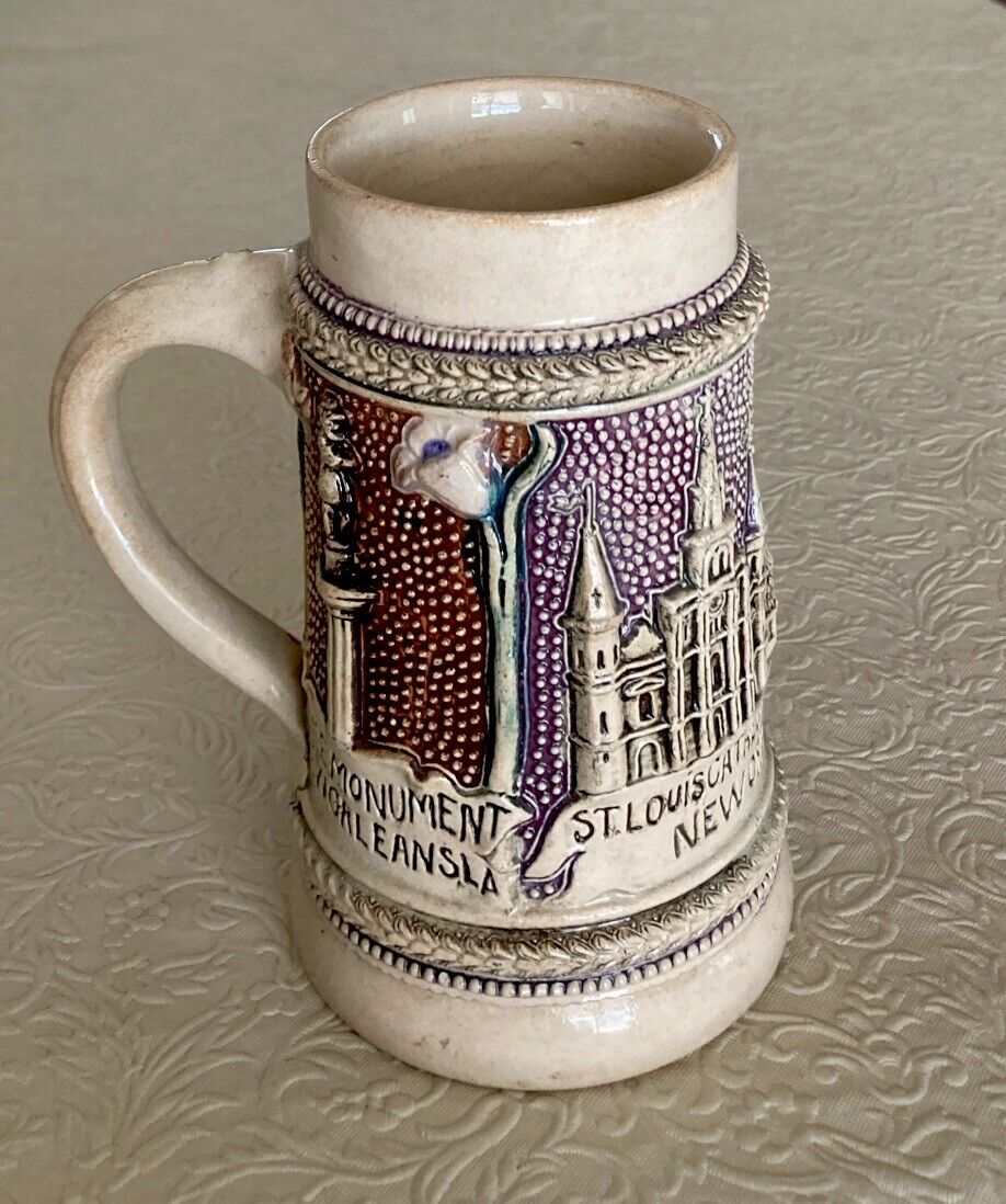 Antique 5” St. Louis Cathedral New Orleans Stein ~ Marked Germany Early 1900’s