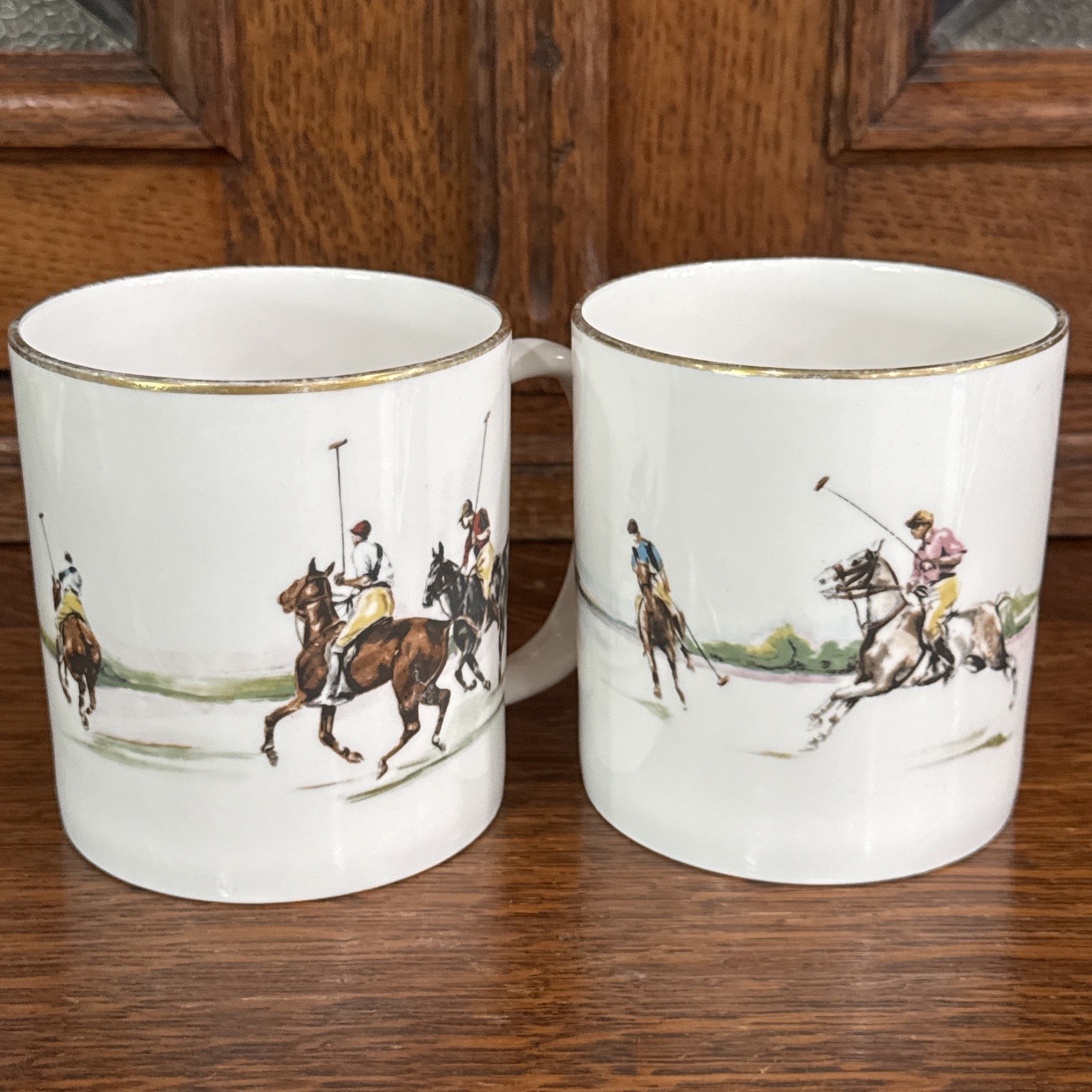 RARE RALPH LAUREN POLO SCENE FINE BONE CHINA GOLD TRIM ENGLAND 1983 LOT OF 2 EUC RARE RALPH LAUREN POLO SCENE FINE BONE CHINA GOLD TRIM ENGLAND 1983 LOT OF 2 EUC