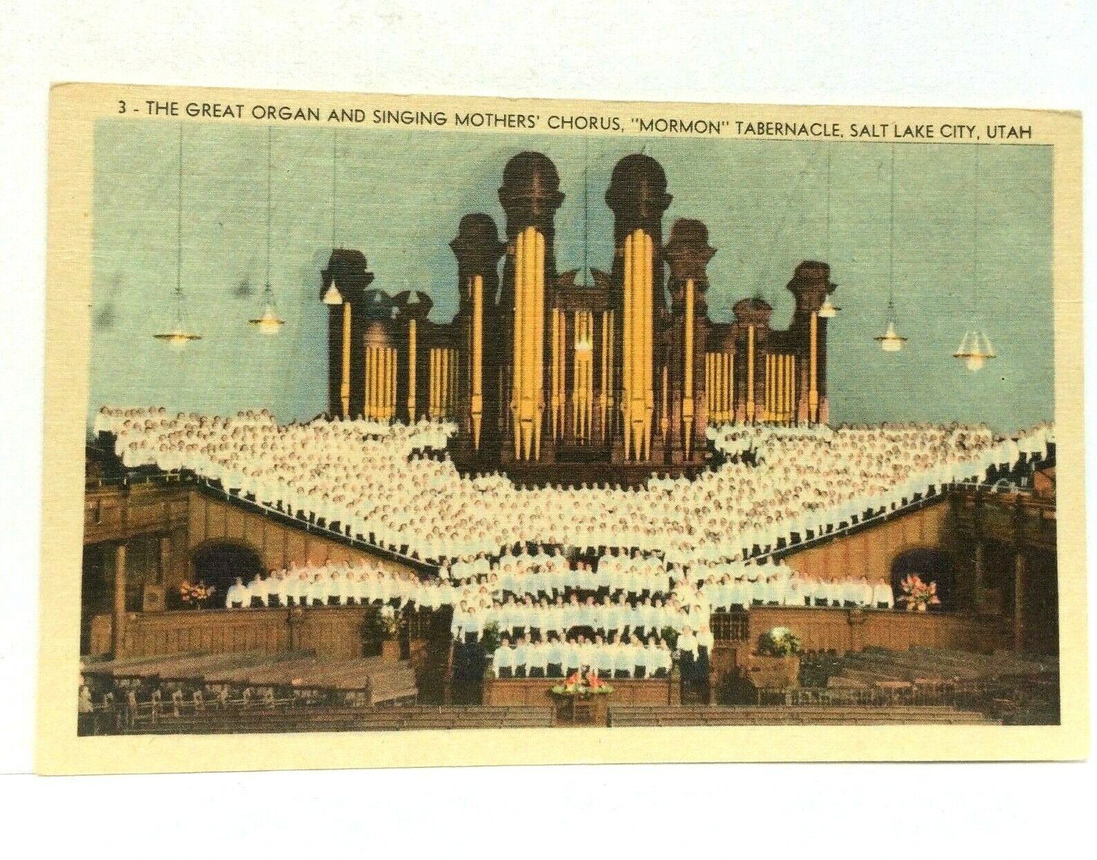 Salt Lake City Utah UT Mormon Tabernacle Organ & Singing Mothers Chorus Postcard