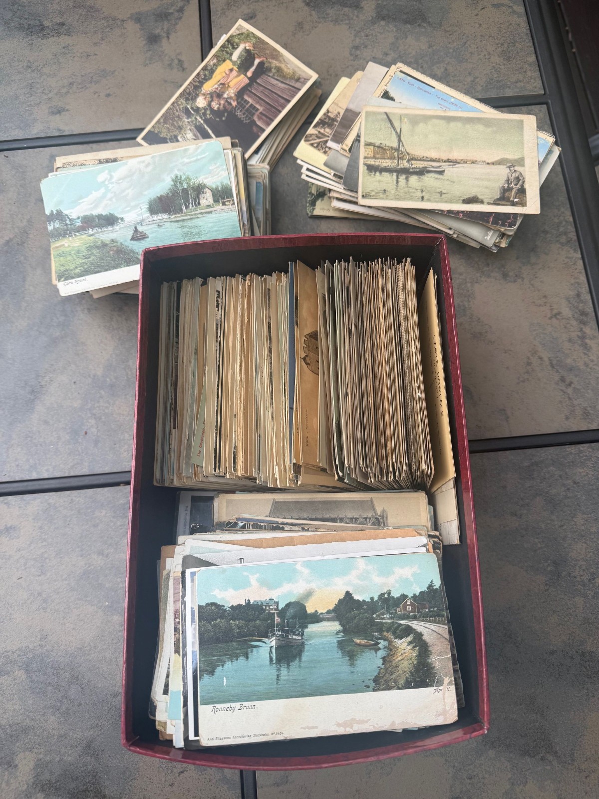 Large Lot Old Foreign Non-USA Postcard Lot Shoebox + Full 100s Large Lot Old Foreign Non-USA Postcard Lot Shoebox + Full 100s