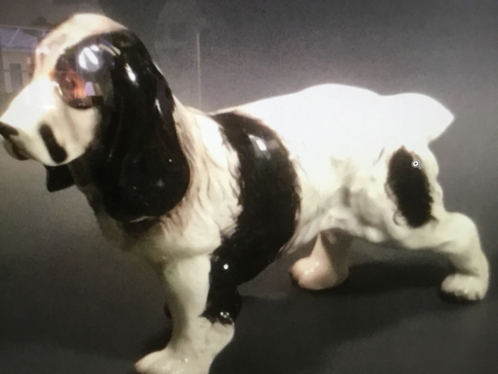 Vintage Majolica Springer Spaniel Dog Figurine Japan c.1950s Vintage Majolica Springer Spaniel Dog Figurine Japan c.1950s