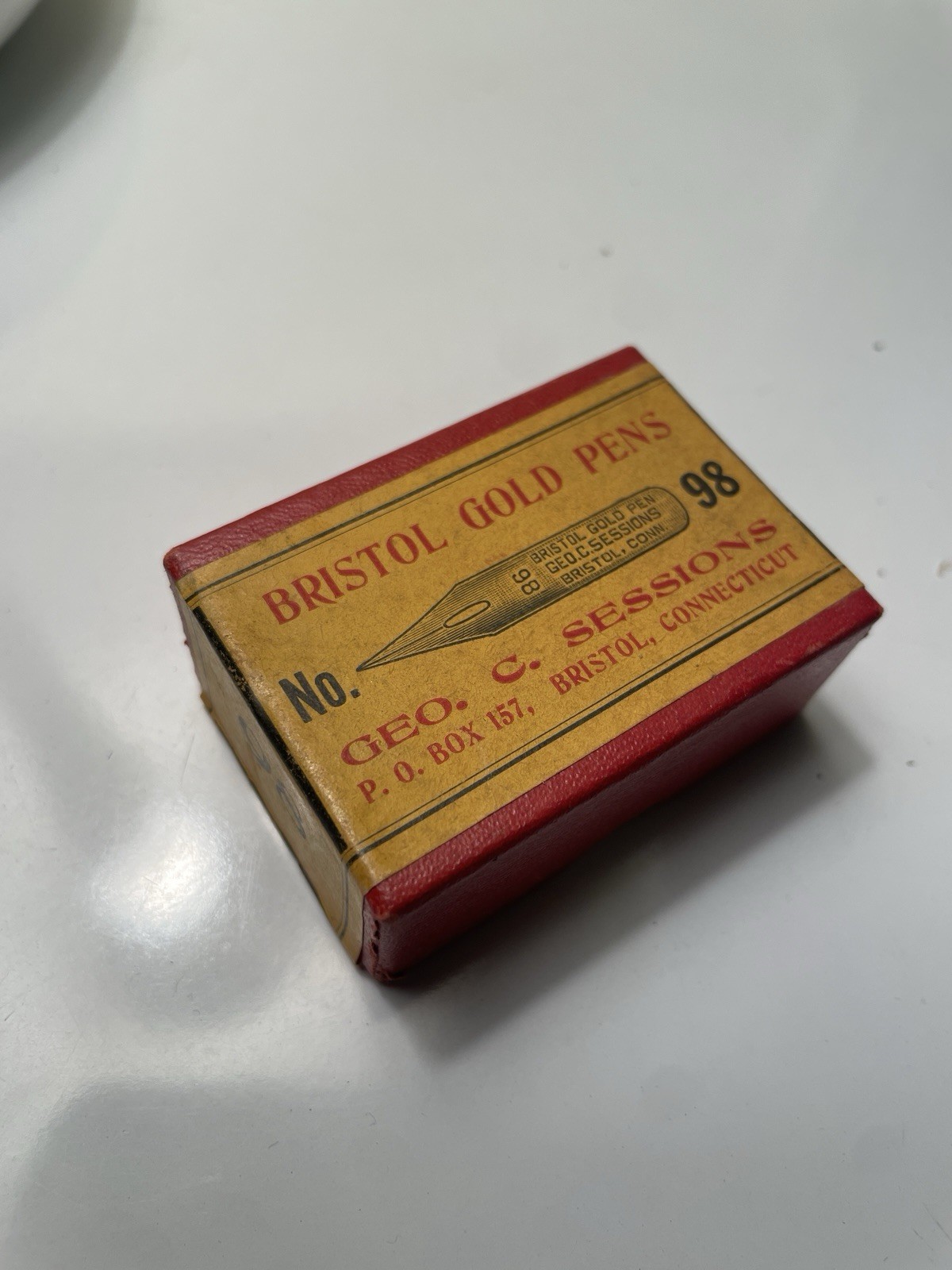 Antique Bristol Gold Pens No. 98 Geo. C. Sessions Unopened Box Antique Bristol Gold Pens No. 98 Geo. C. Sessions Unopened Box