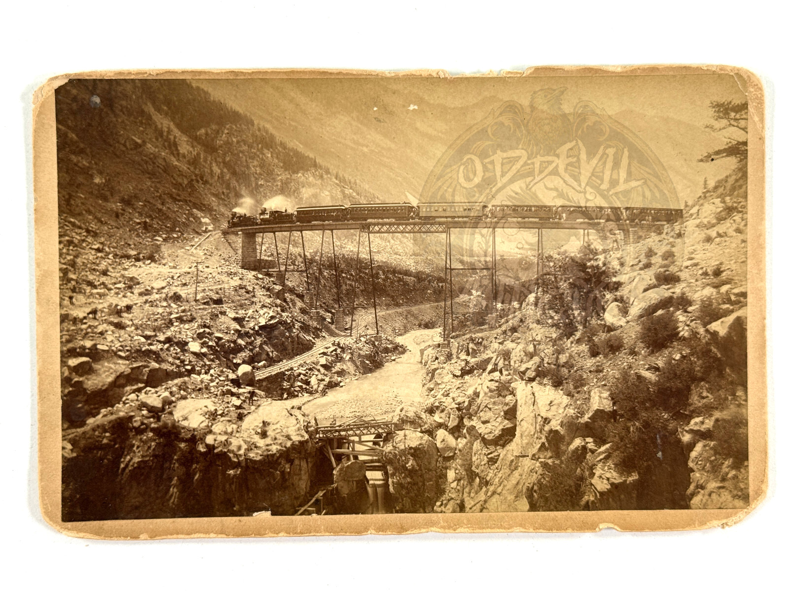 RARE 1800s Clear Creek Canyon Georgetown CO William Jackson Denver cabinet photo RARE 1800s Clear Creek Canyon Georgetown CO William Jackson Denver cabinet photo