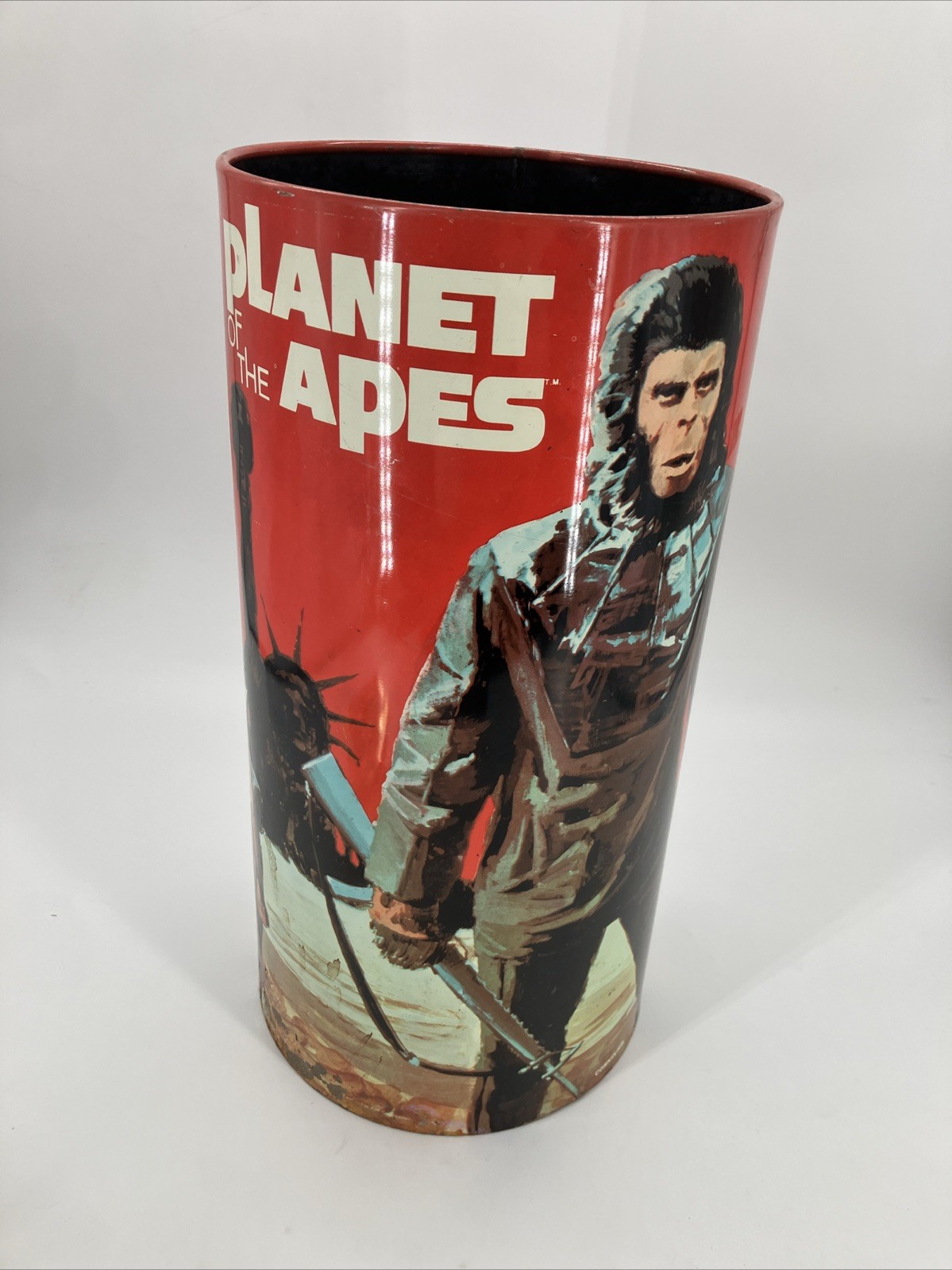 Vintage Cheinco 1967 Planet of the Apes Metal Garbage Trash Can Vintage Cheinco 1967 Planet of the Apes Metal Garbage Trash Can