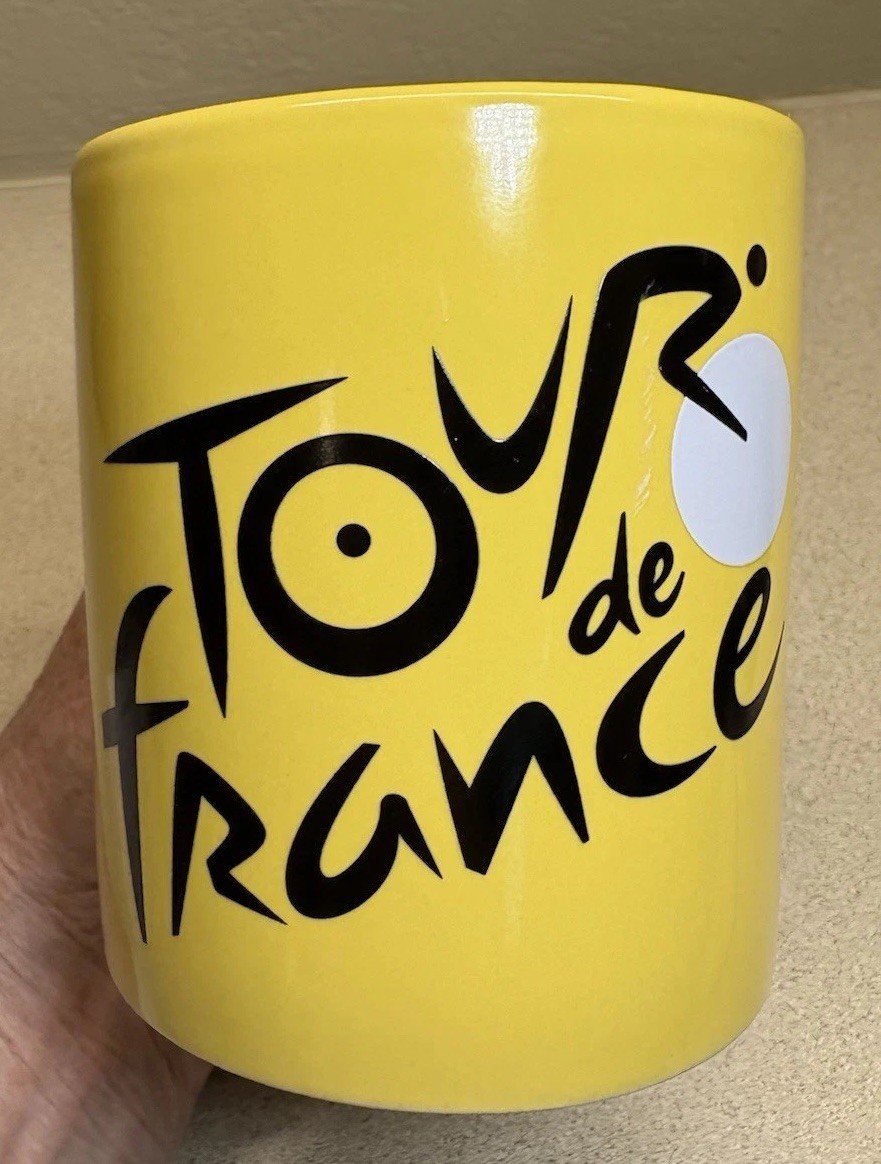 Vtg Le Tour de France Genuine Souvenir Collectible Yellow Porcelain Coffee Mug Vtg Le Tour de France Genuine Souvenir Collectible Yellow Porcelain Coffee Mug