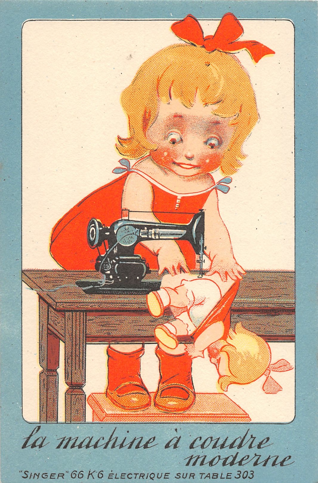 H71/ Interesting Postcard c1910 France Singer Sewing Machine Advertisement 17