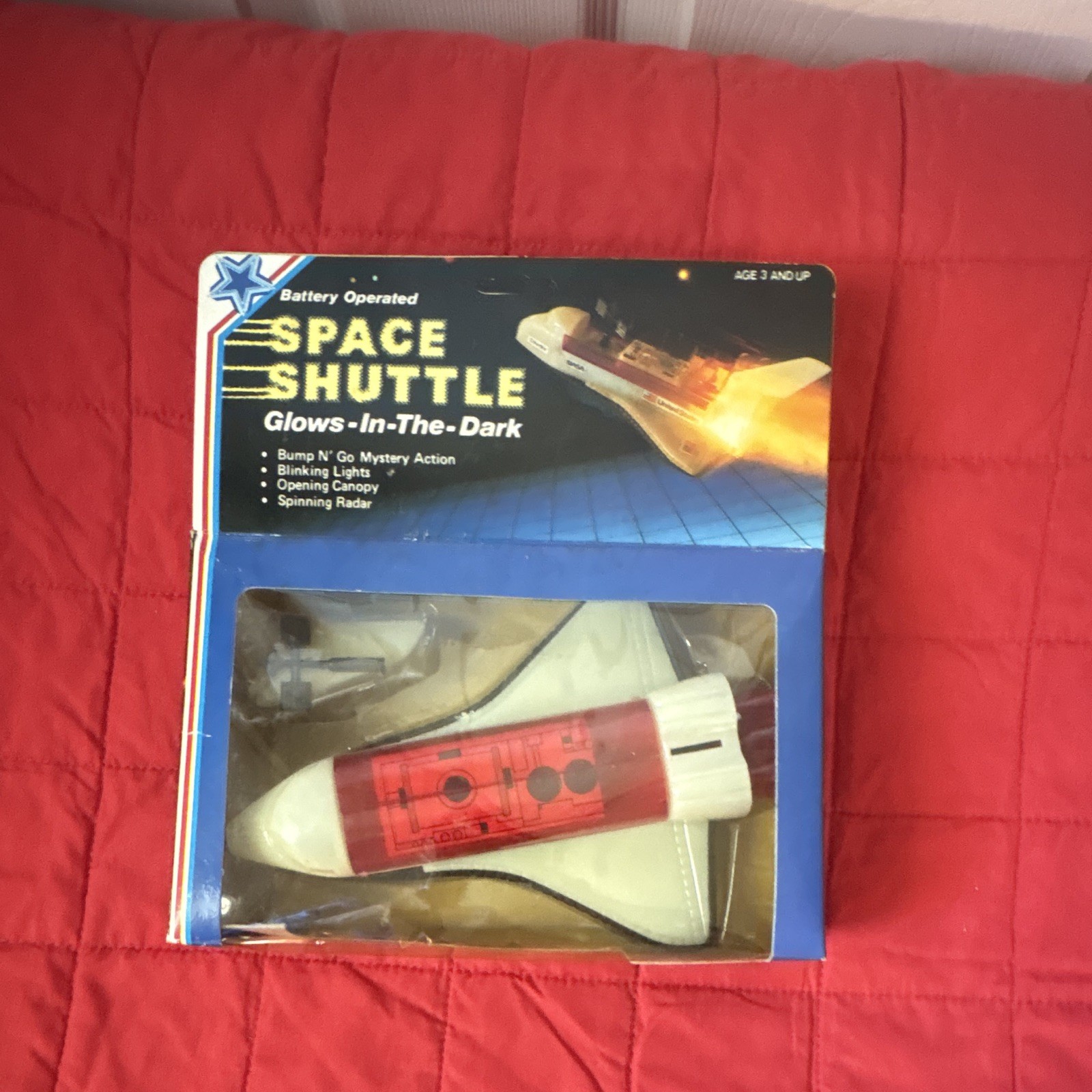 MINT Sealed Vintage 1984 Vogue Star Space Shuttle Glow In Dark Toy Box