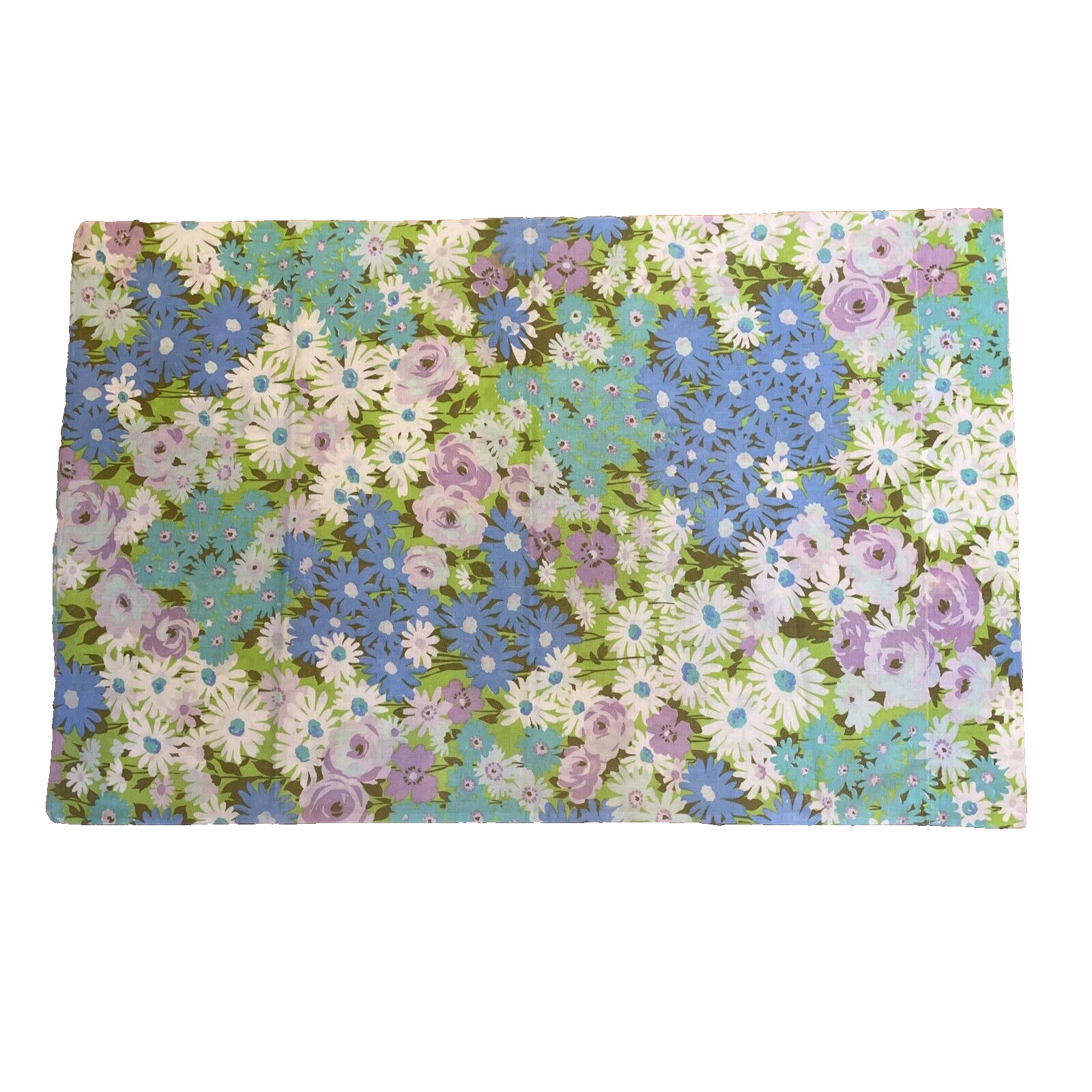 Vintage Pequot No Iron Muslin Pillowcase Standard 20x31” Multicolor Floral  USA