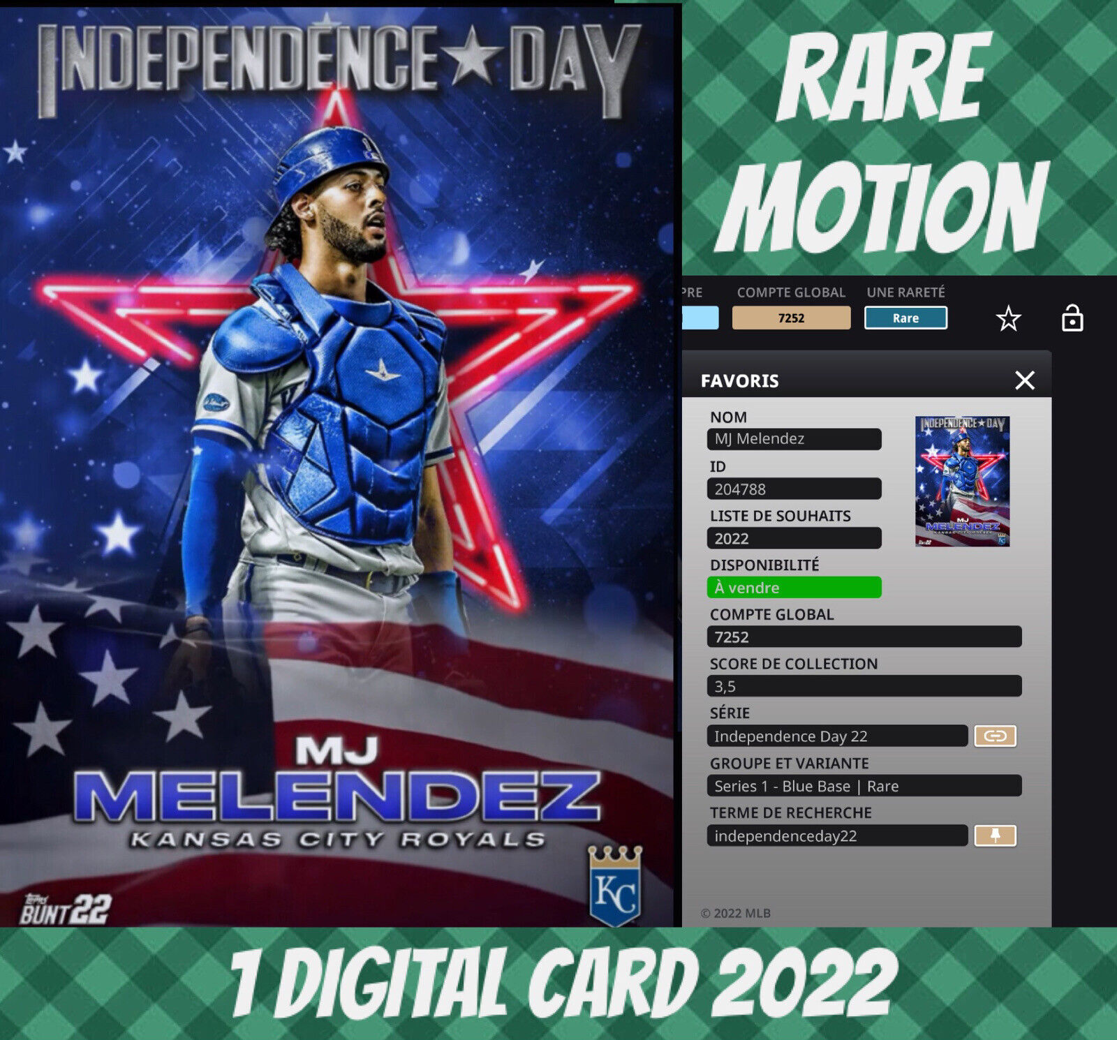 Topps Colorful Rare GM Melendez Independence Day Motion 2022 Digital