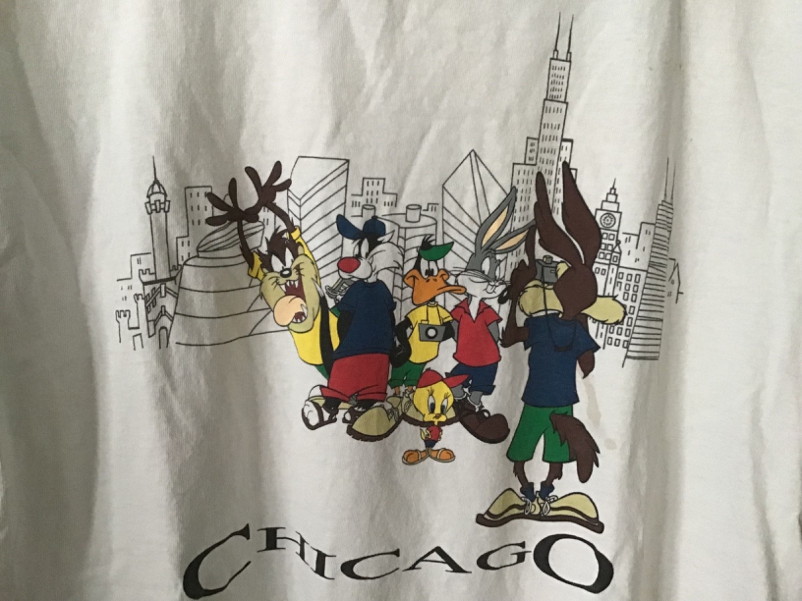Vintage Warner Brothers LOONEY TUNES CHICAGO T - Shirt Large Vintage Warner Brothers LOONEY TUNES CHICAGO T - Shirt Large