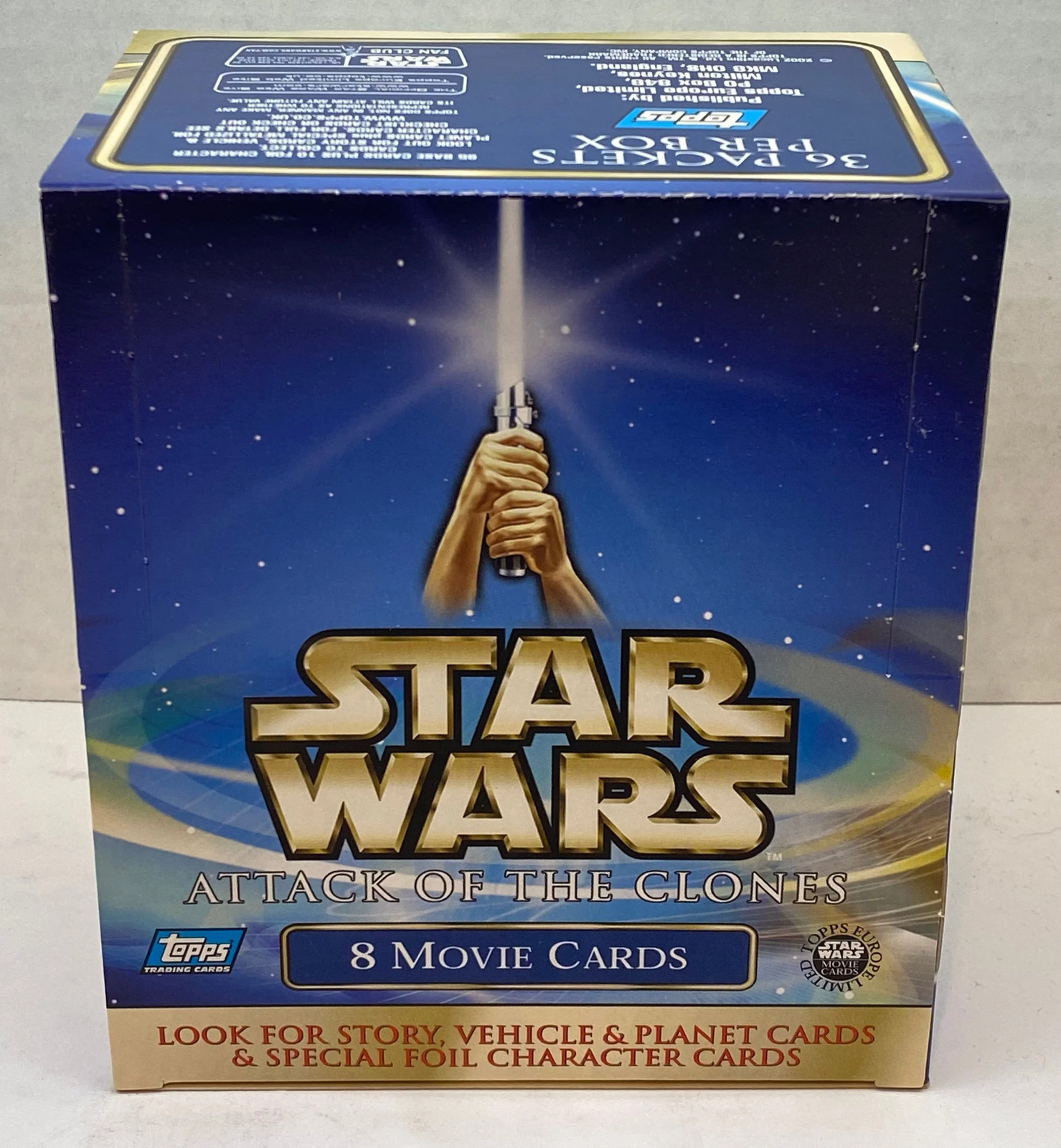 2002 Topps Star Wars Attack of the Clones Trading Card Box 36 Packs Unsealed 2002 Topps Star Wars Attack of the Clones Trading Card Box 36 Packs Unsealed
