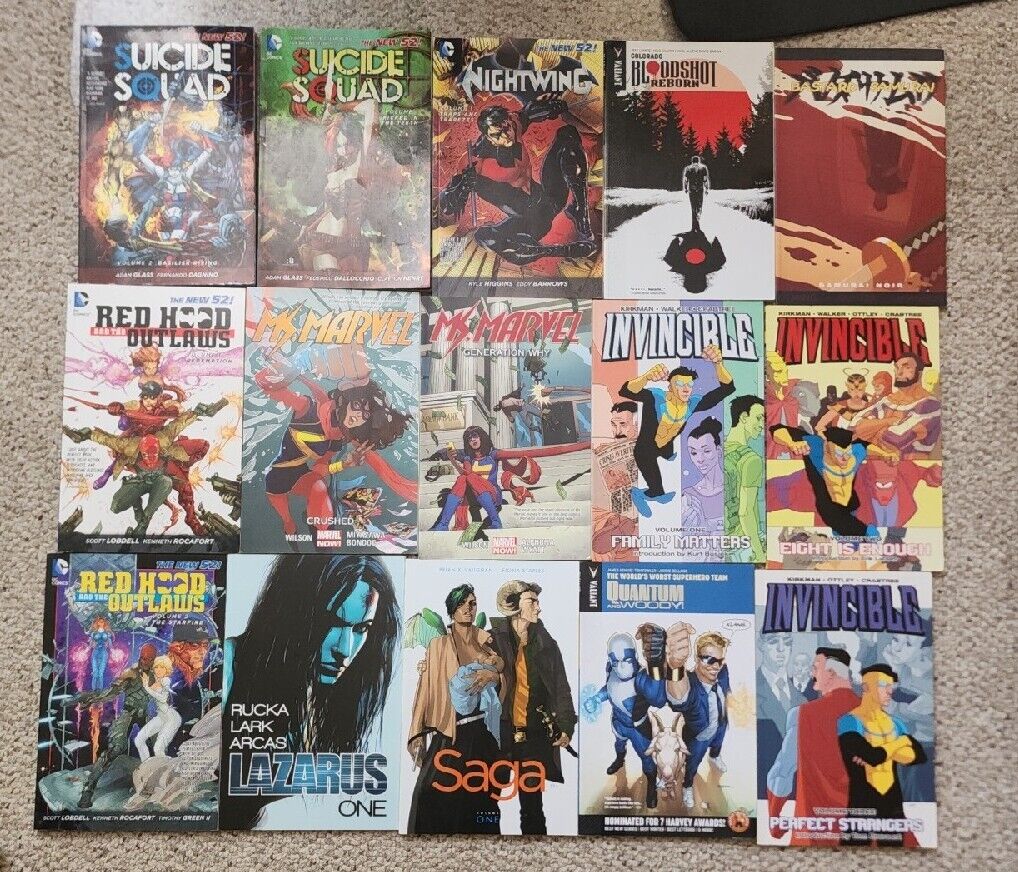 Suicide Squad  Red Hood And The Outlaws & More Lot Of 15 Trade Paperbacks Comics