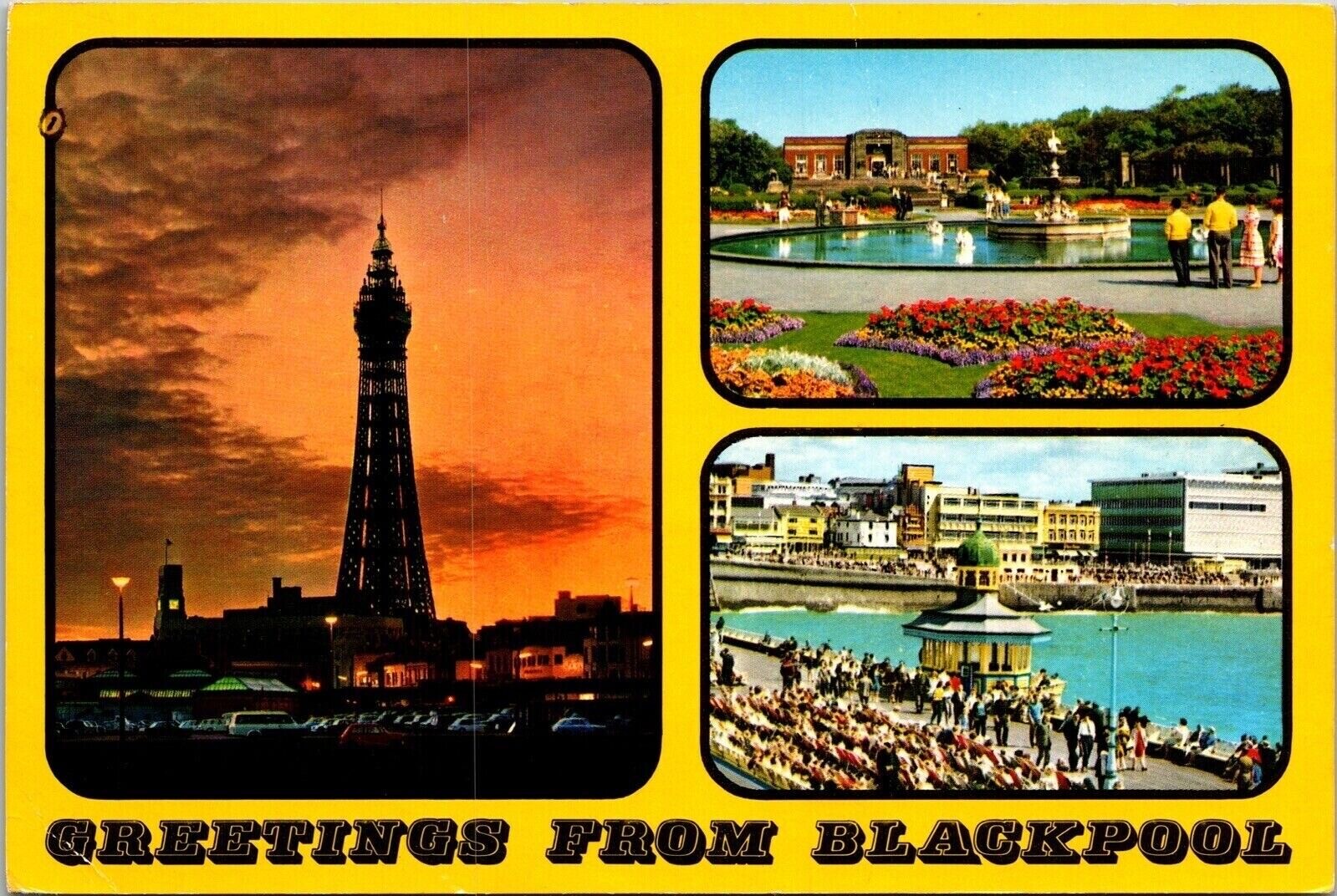 Greetings Blackpool Multiview Wob Note Postcard Greetings Blackpool Multiview Wob Note Postcard