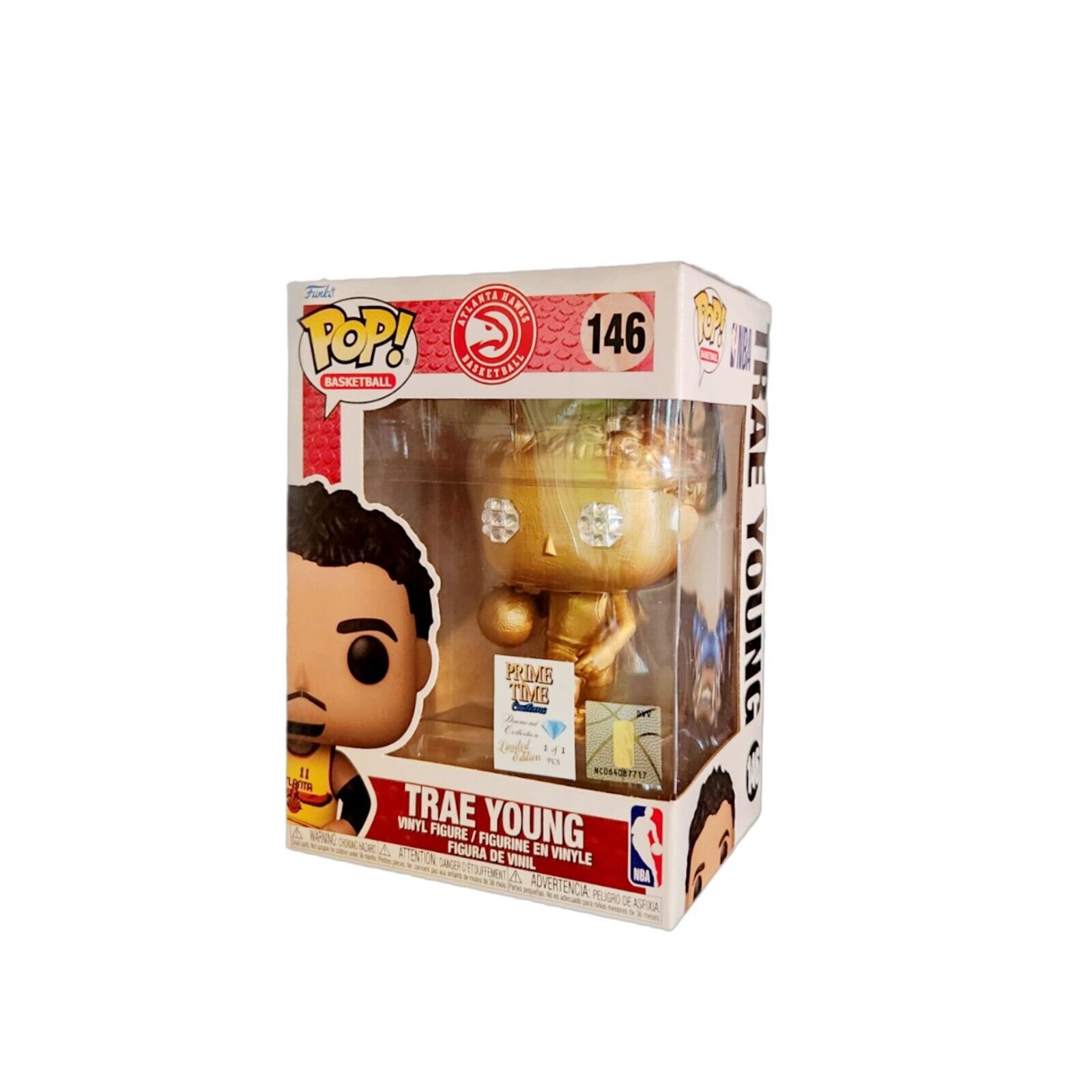 🔥 Exclusive Trae Young #146 Funko Pop Gold Metallic with Diamonds 1/2