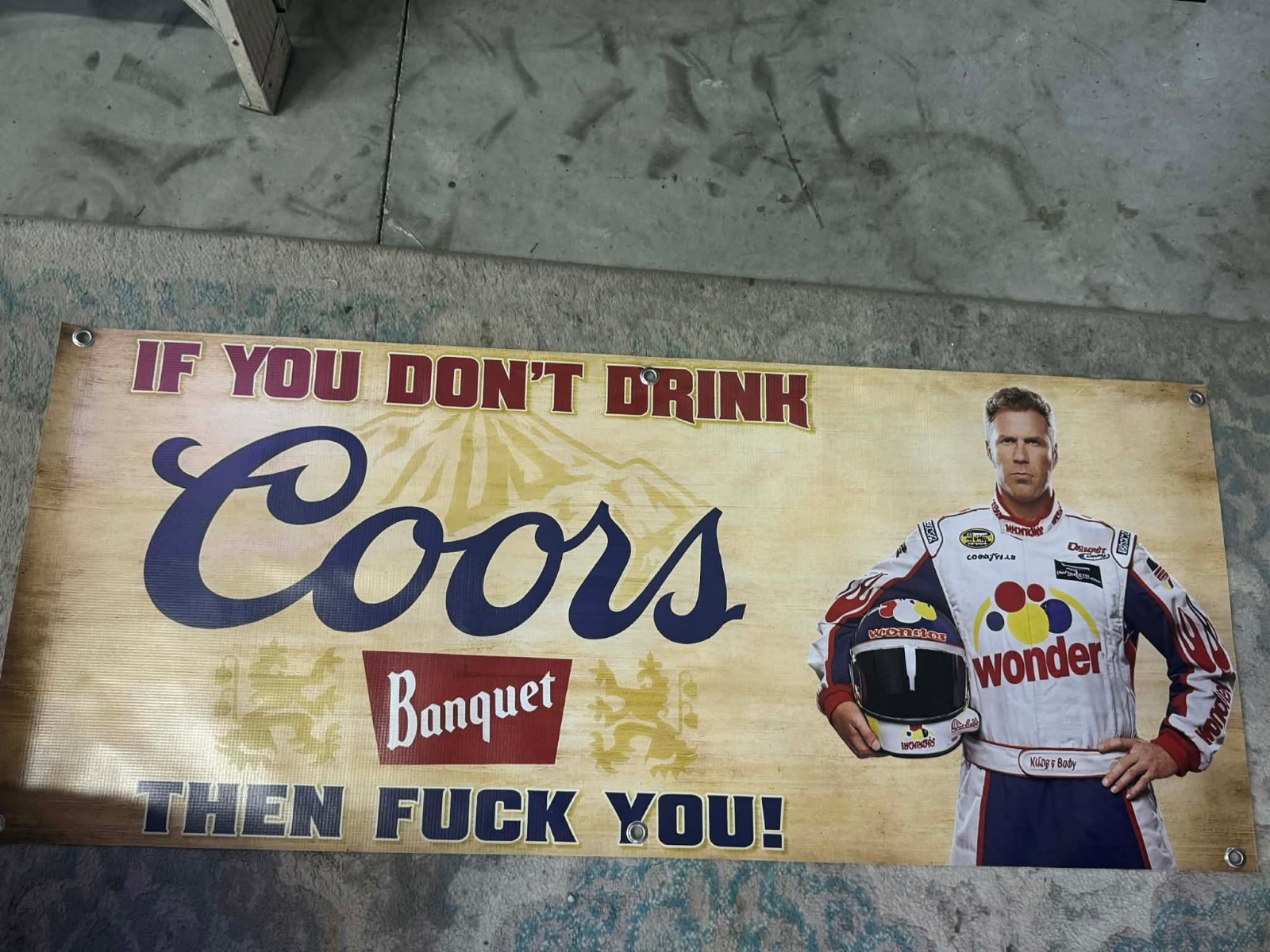 Coors Banquet Ricky Bobby Banner 48x20 Talladega Nights Racing Garage Mancave Coors Banquet Ricky Bobby Banner 48x20 Talladega Nights Racing Garage Mancave