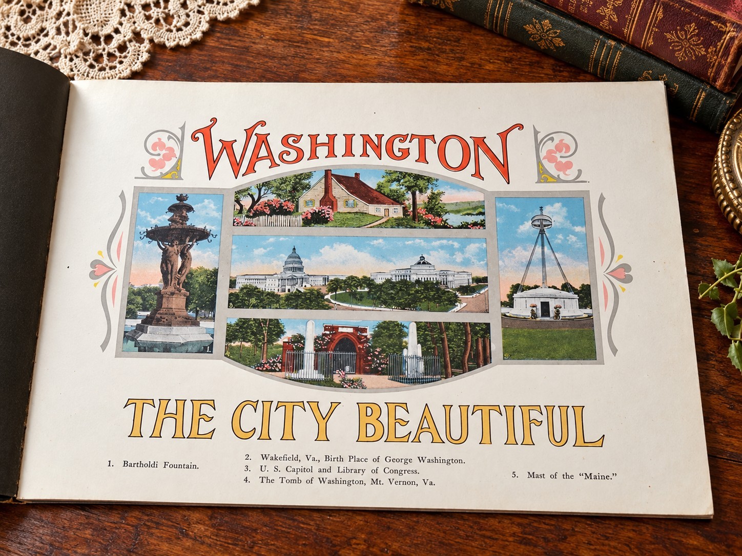 Antique c1920 Washington DC The Nation\'s Capital 30 Color Views Souvenir Book