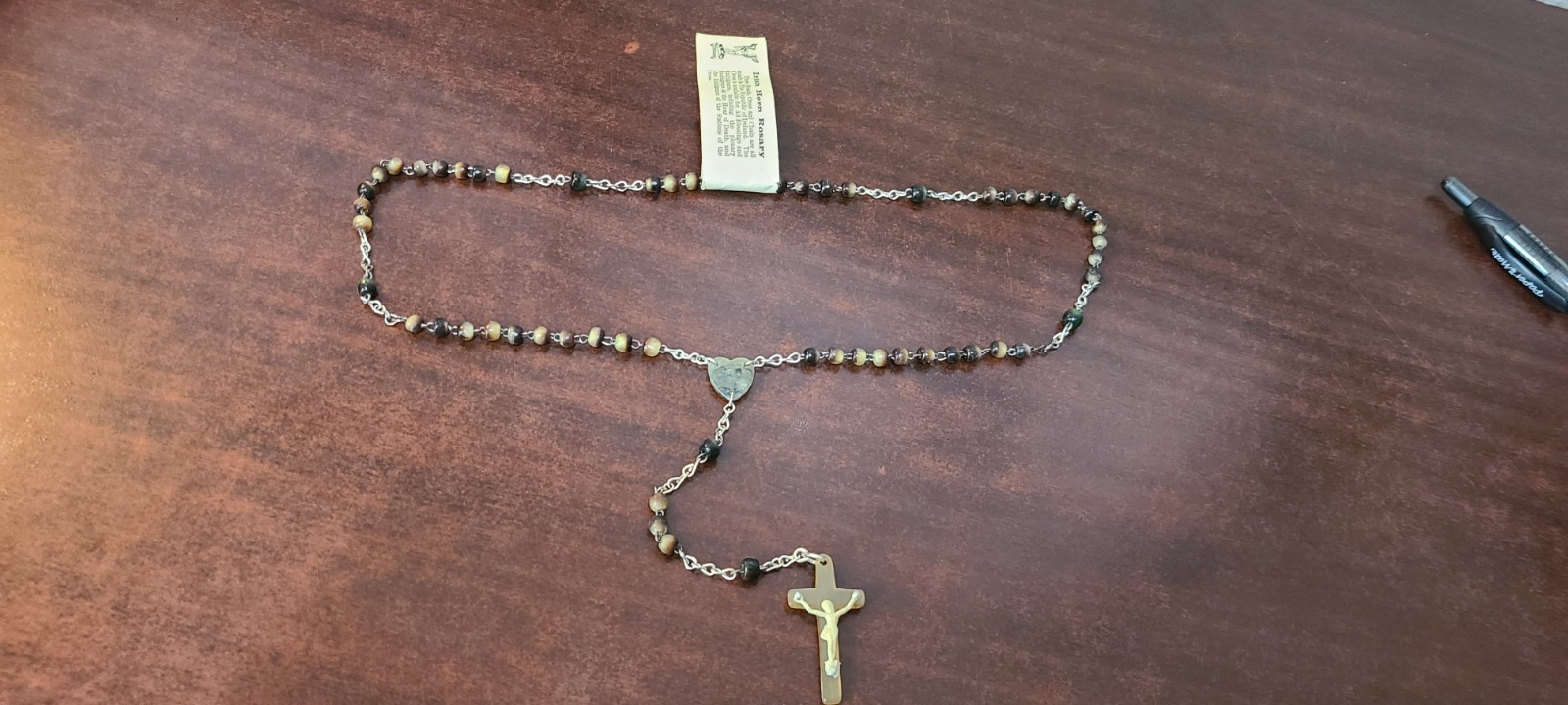 Vintage Old Irish Rosary Cattle Horn Bead ❤️ Center Piece Catholic Crucifix Vintage Old Irish Rosary Cattle Horn Bead ❤️ Center Piece Catholic Crucifix
