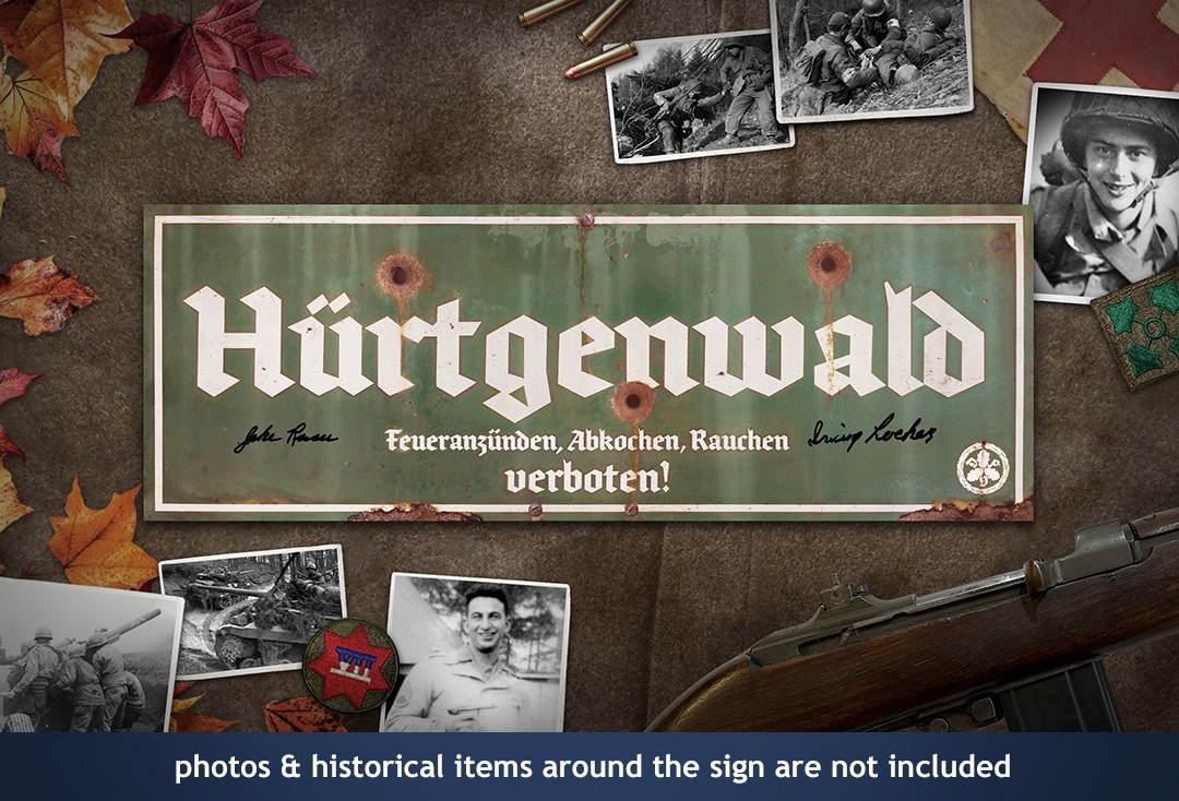 Battle of Hurtgen forest sign autographed by 4th Infantry Division hero & more