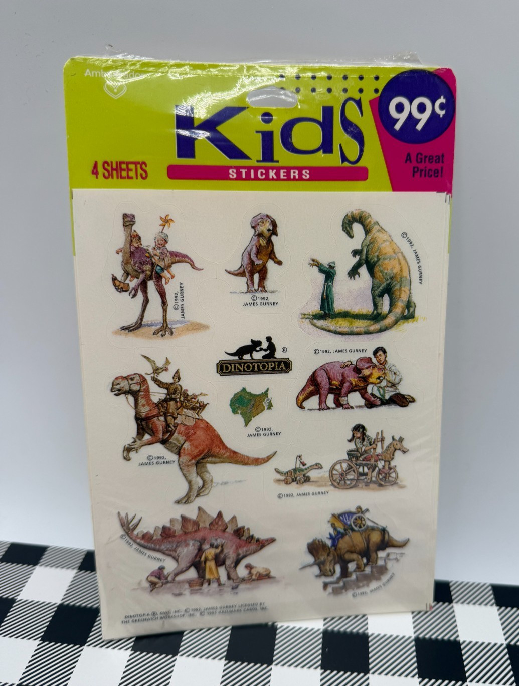 New VINTAGE 1995 DINOTOPIA Stickers SET James Gurney HALLMARK CARDS New VINTAGE 1995 DINOTOPIA Stickers SET James Gurney HALLMARK CARDS