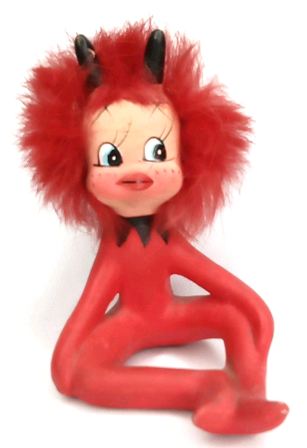Vintage 1960s Enesco Rita The Red Imp Halloween Ginger Devil Pixie Figurine Vintage 1960s Enesco Rita The Red Imp Halloween Ginger Devil Pixie Figurine