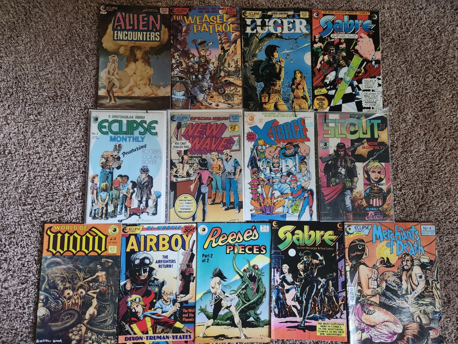 Lot Of 12 Eclipse Comics. Classic Vintage. Independent Comics