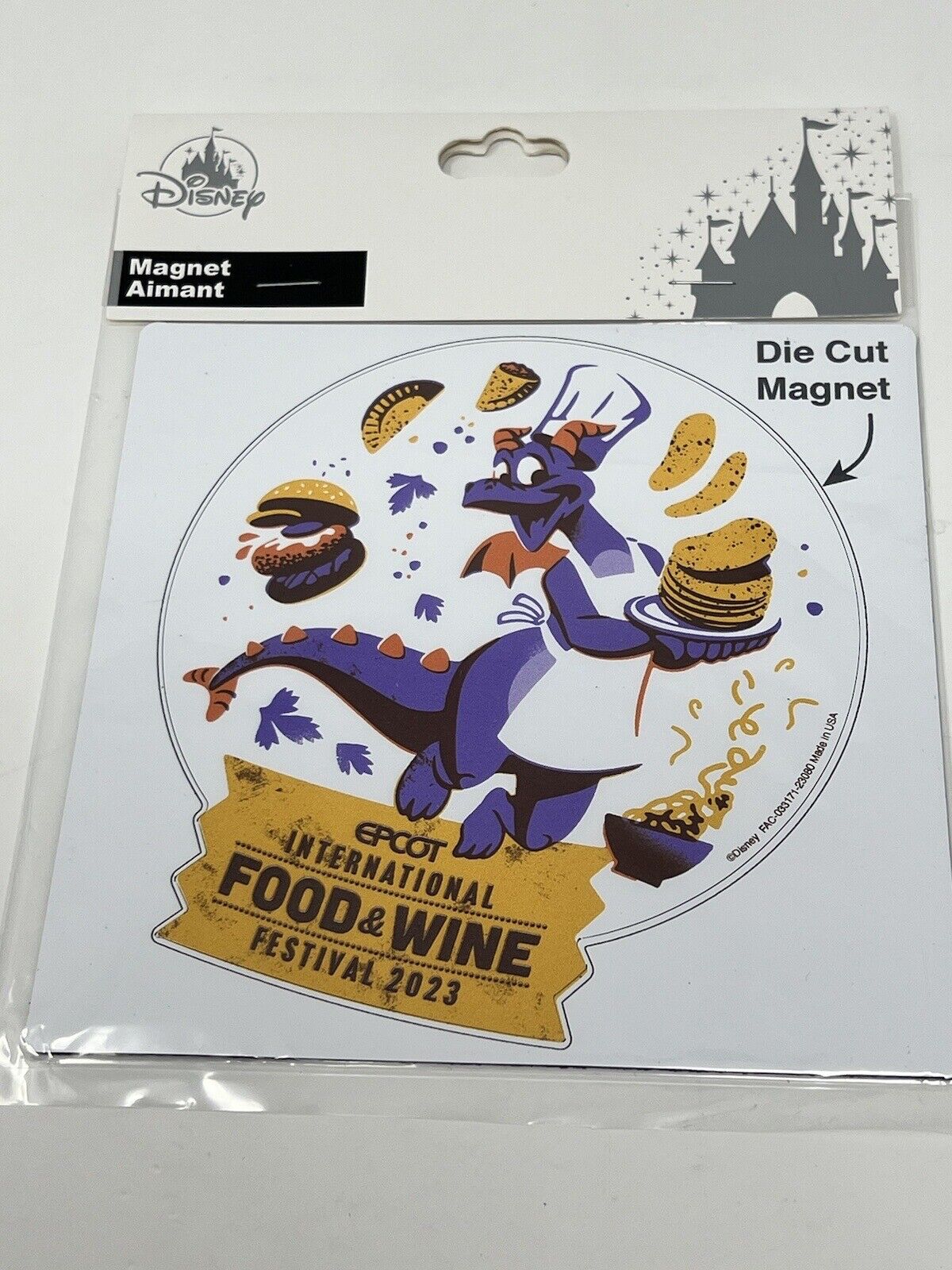 Disney Epcot Food And Wine Festival 2023 Chef Figment Die Cut Magnet New