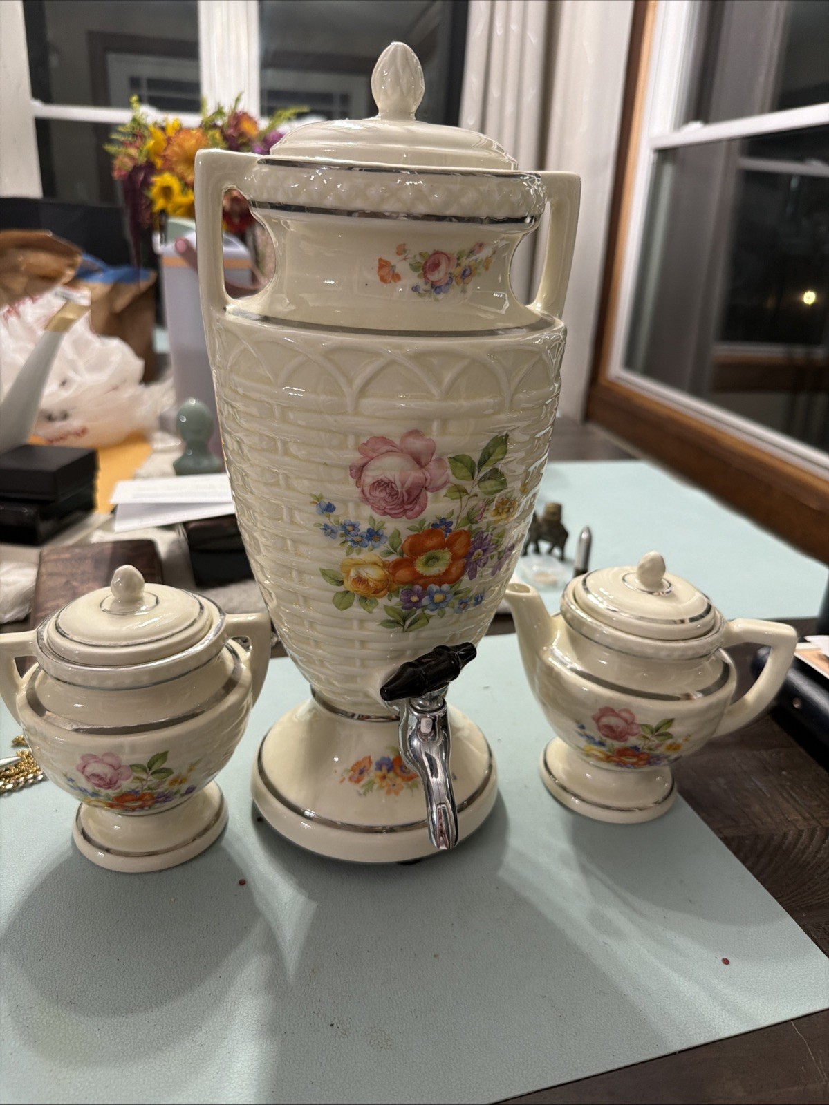 1930s Mega RARE Vintage Porcelier Electric Coffee Percolator And Cream/sugar 1930s Mega RARE Vintage Porcelier Electric Coffee Percolator And Cream/sugar