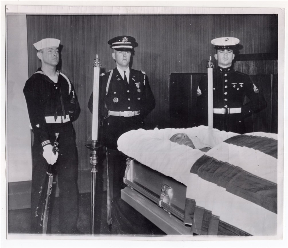 1964 Honor Guard for General MacArthur Body New York City Funeral Home Photo