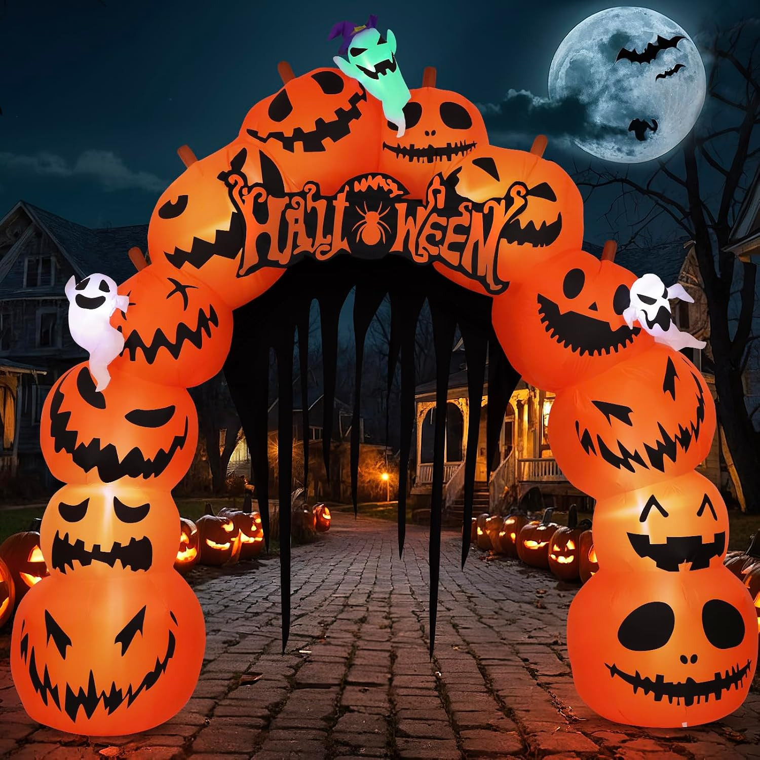 10FT Halloween Inflatables Pumpkin Archway
