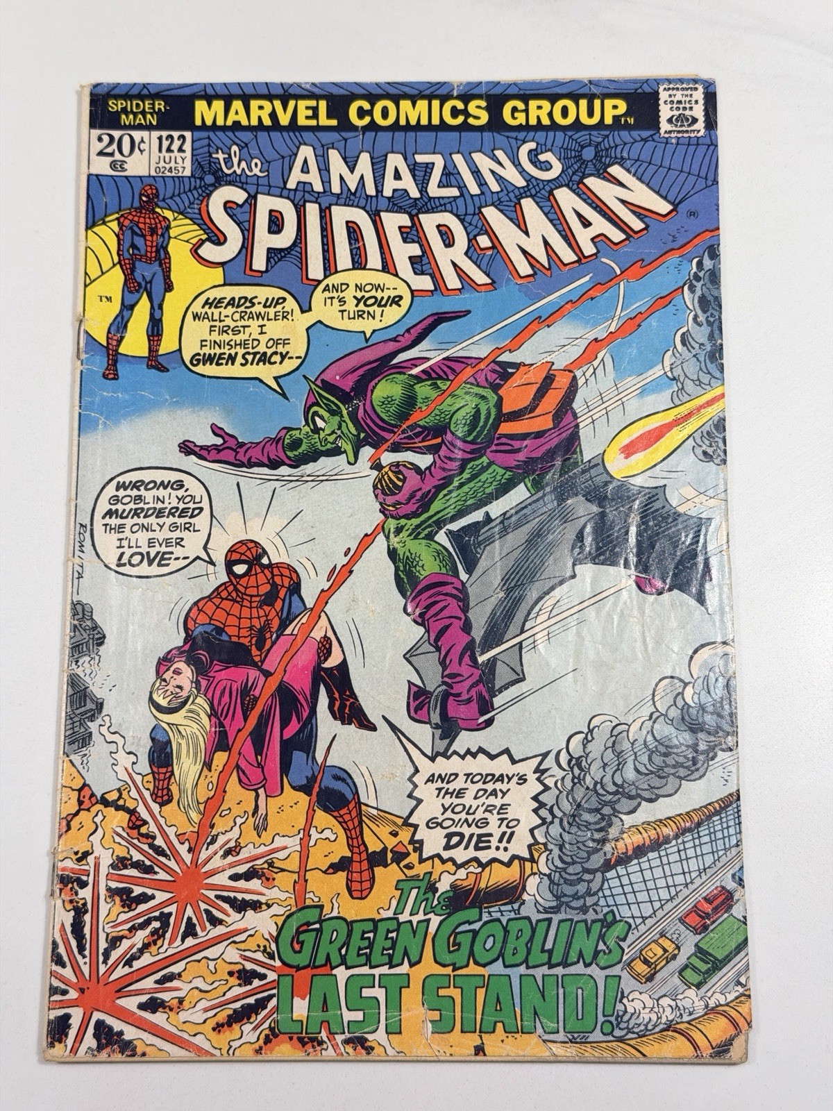 The Amazing Spider-Man #122 1973 Death of Green Goblin The Amazing Spider-Man #122 1973 Death of Green Goblin