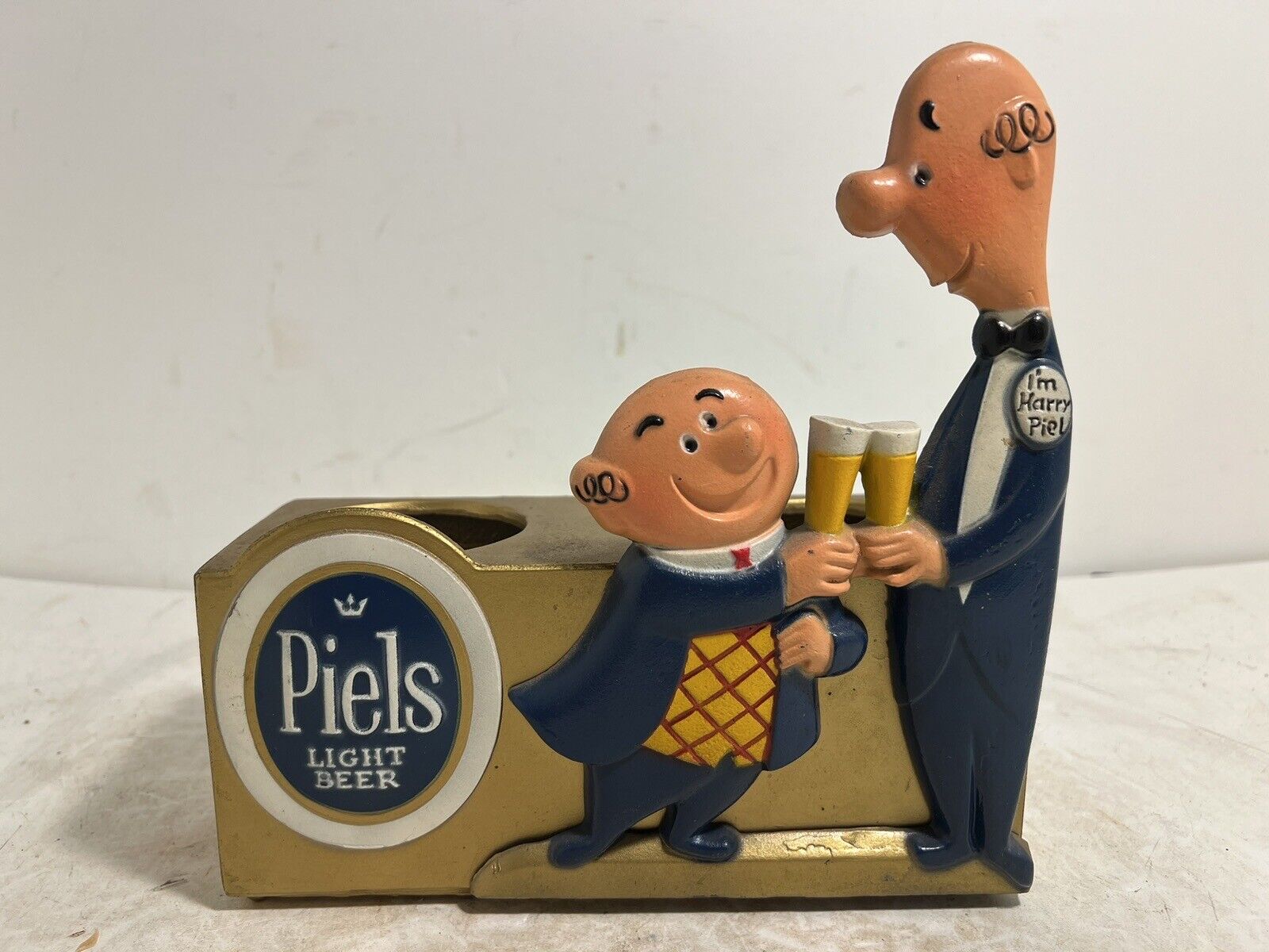 1956 Piel's Beer Vintage Bar Top Advertising Piece Excellent Condition
