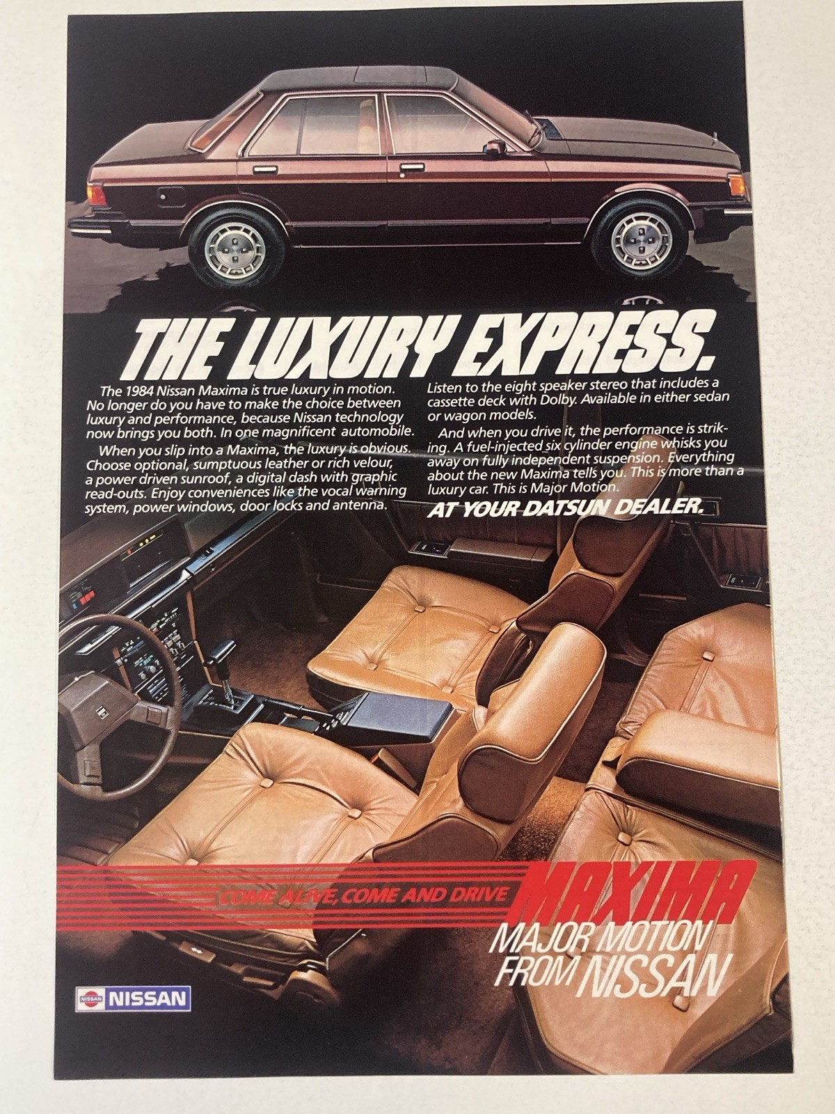 1984 Nissan Maxima Print Ad At Your Datsun Dealer 1984 Nissan Maxima Print Ad At Your Datsun Dealer