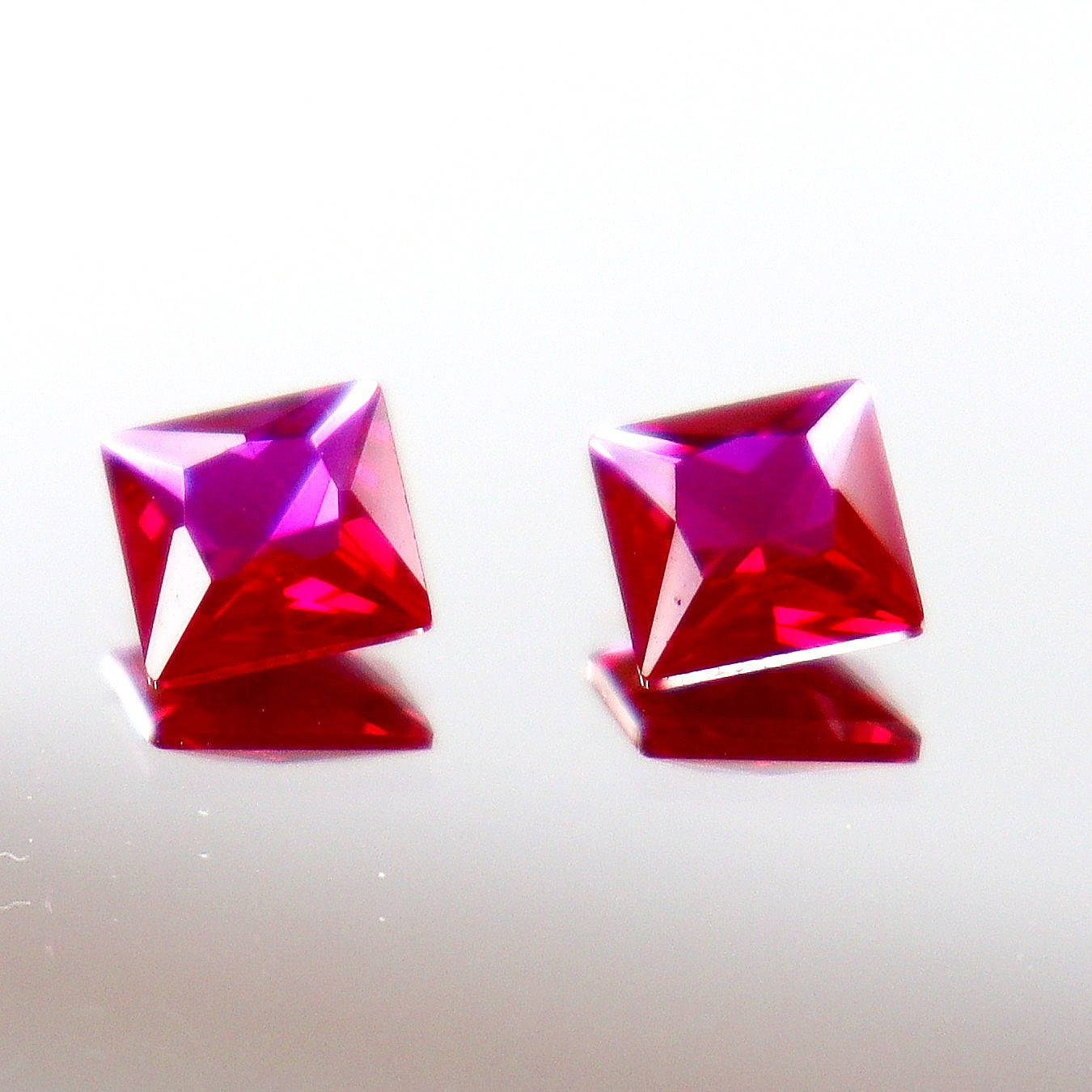 2.15 CT Natural Princess Cut Burmese Red Ruby Certified Loose Gemstone Pcs-2 2.15 CT Natural Princess Cut Burmese Red Ruby Certified Loose Gemstone Pcs-2