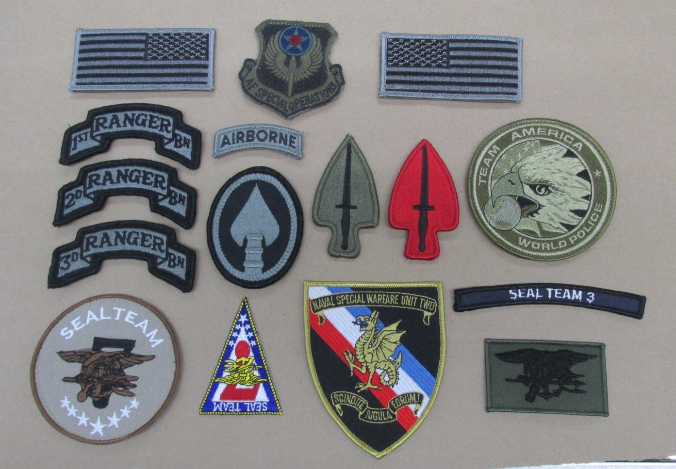 Lot of 16 U.S. Special Ops Patches Army Special Forces / Navy Seals Lot of 16 U.S. Special Ops Patches Army Special Forces / Navy Seals