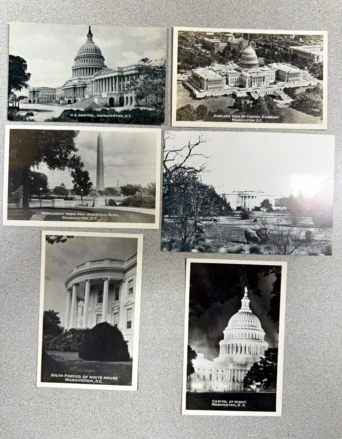 U.S. Capitol, White House Lot of 6 Washington DC Postcards B&W Unposted vintage 
