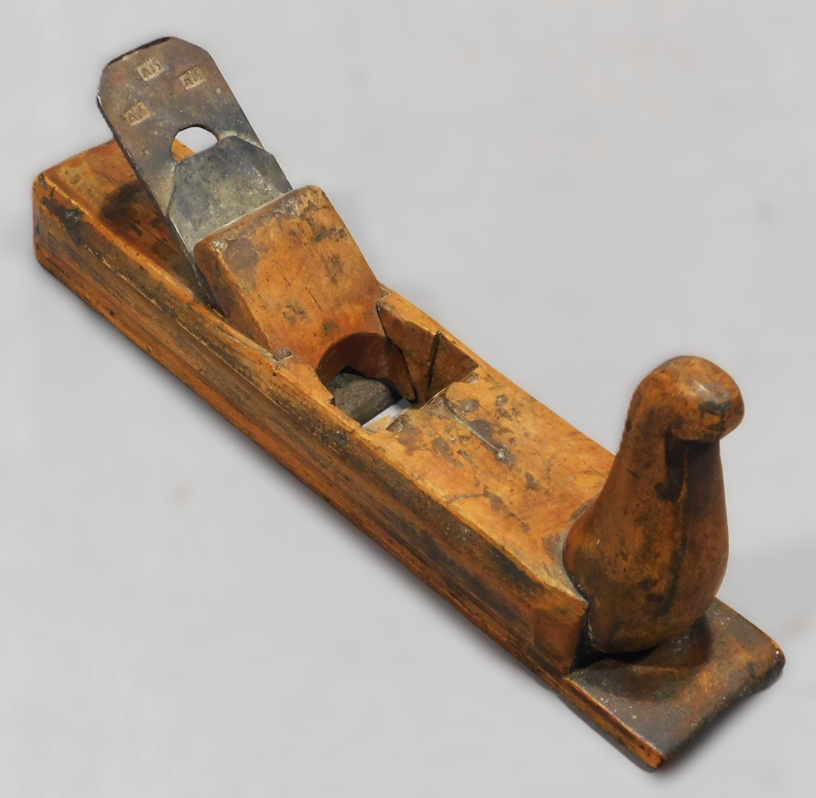 Antique 19th C Norwegian Viking Ship Folk Art Woodworking Plane Wood Plane