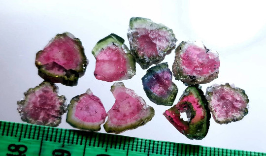 41 Carats Beautiful Watermelon Tourmaline Polished Slice Very Nice Luster Qty