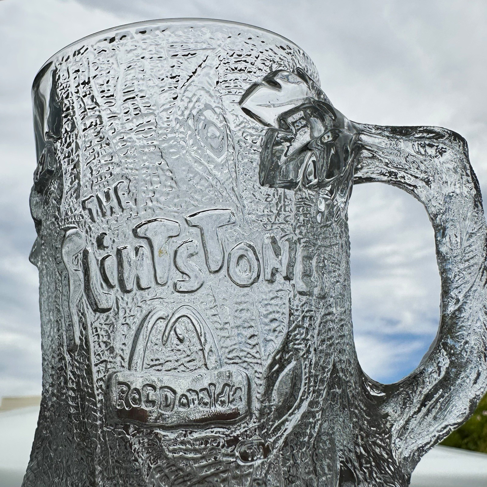 Vintage 1993 McDonald\'s Flintstones TreeMendous Glass Mug Cup Made in France Vintage 1993 McDonald\'s Flintstones TreeMendous Glass Mug Cup Made in France