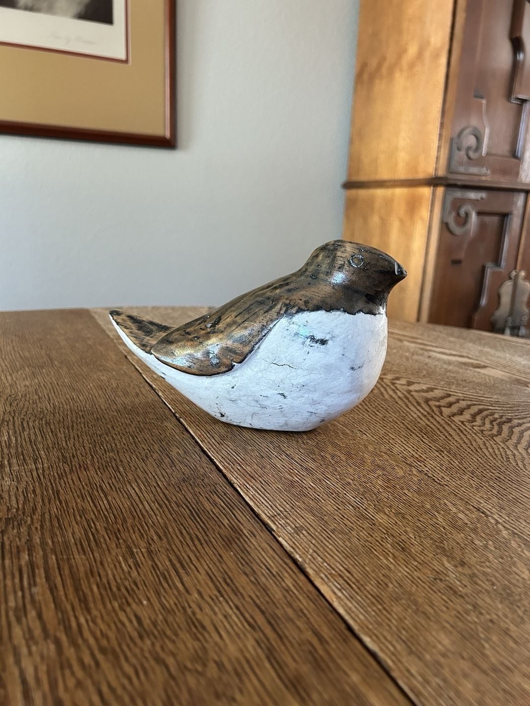 Carved Wooden Bird Figurine Hand Painted Folk Art Carved Wooden Bird Figurine Hand Painted Folk Art