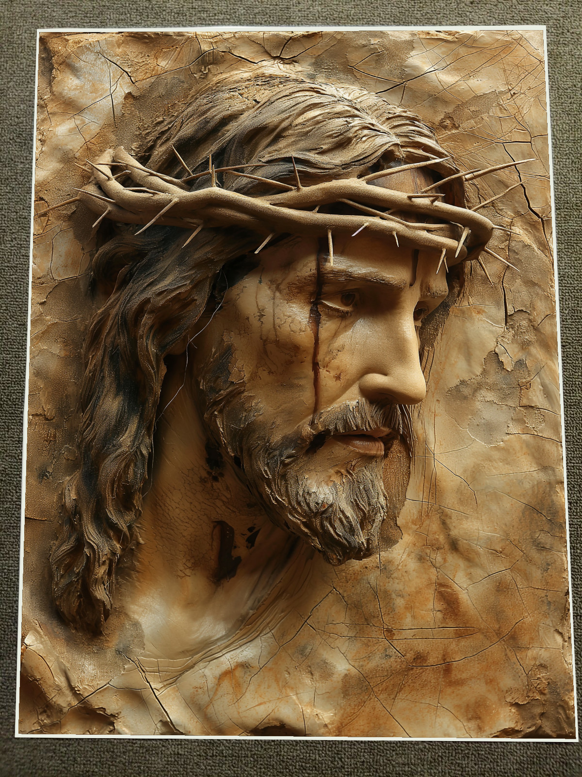 Detailed Jesus Christ Head with Crown of Thorns Wall Art Poster 18x24in Detailed Jesus Christ Head with Crown of Thorns Wall Art Poster 18x24in