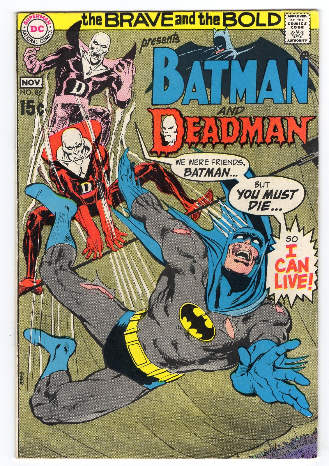 Brave And The Bold 86 1969 DC Comics F- 5.5 Batman Deadman *Neal Adams Art*