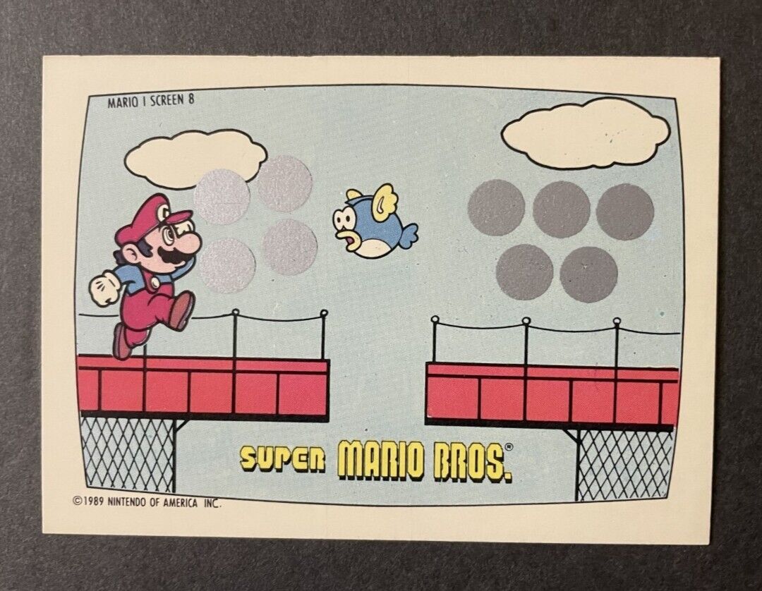 1989 Topps Nintendo Super Mario Scratch Off - Screen 8 - MINT-NEVER SCRATCHED