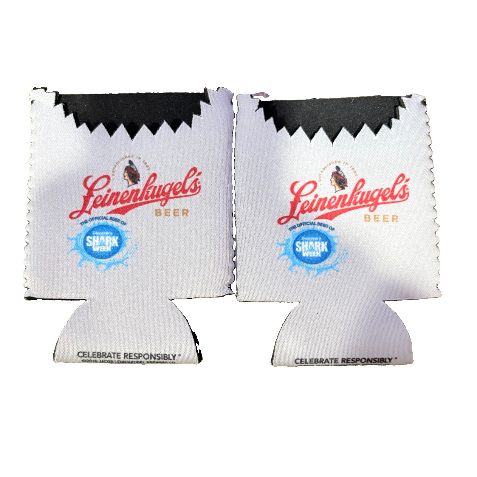 Leinenkugel\'s Beer Koozie “Shark Week” Promotional Set Of 2 Excellent Condition Leinenkugel\'s Beer Koozie “Shark Week” Promotional Set Of 2 Excellent Condition