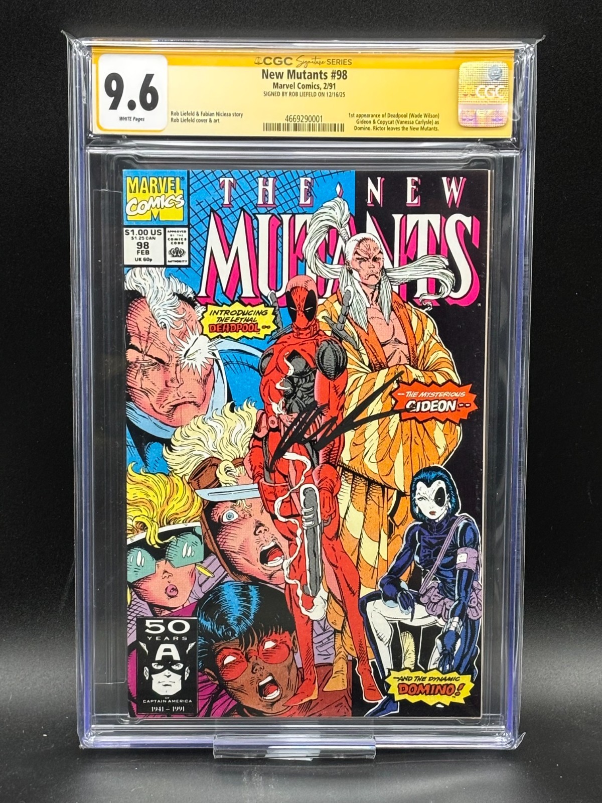 New Mutants #98 CGC 9.6 WP SIGNED Rob Liefeld 1st Deadpool New Mutants #98 CGC 9.6 WP SIGNED Rob Liefeld 1st Deadpool