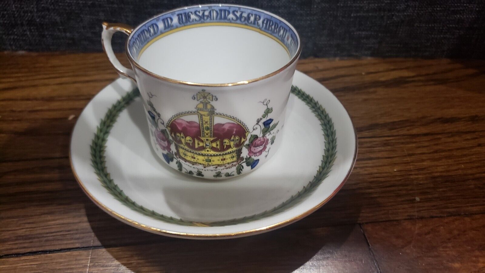 Vintage Queen Elizabeth Coronation Tea Cup & Saucer Aynsley Bone China