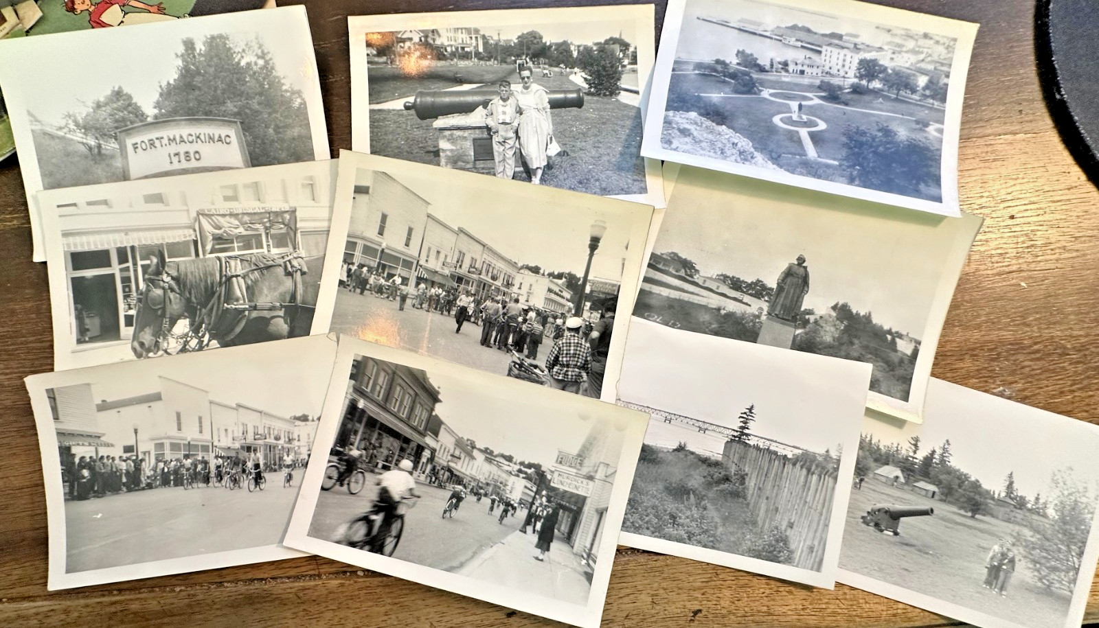 10 Vintage 1950s Mackinac Island MI Photos Burdicks Main St Bridge Fort Horses