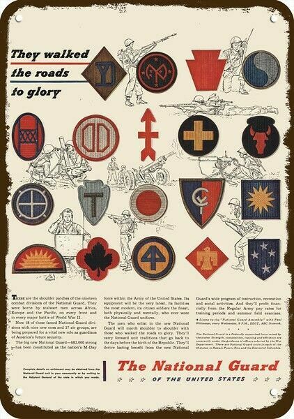 1947 U.S. NATIONAL GUARD INSIGNIA Vintage-Look DECORATIVE REPLICA METAL SIGN 1947 U.S. NATIONAL GUARD INSIGNIA Vintage-Look DECORATIVE REPLICA METAL SIGN