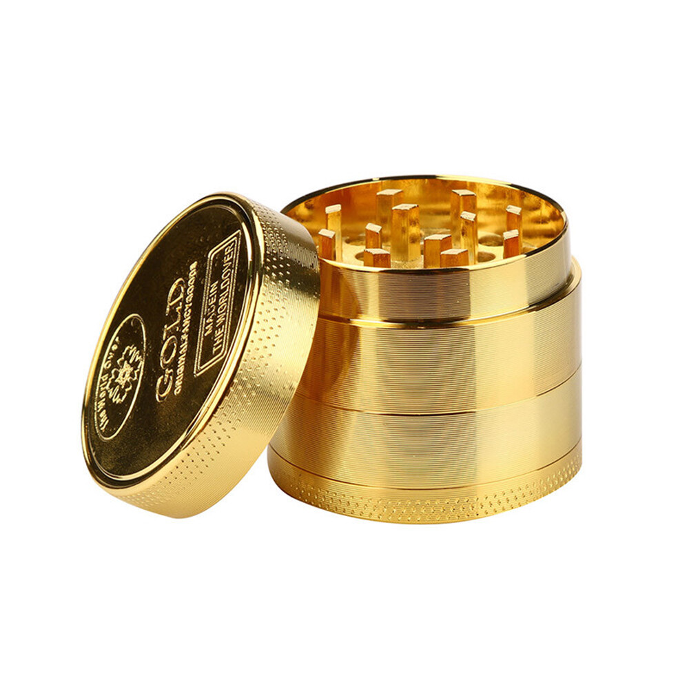 Four Piece Metal Gold Replica Herb &Tobacco Grinder Four Piece Metal Gold Replica Herb &Tobacco Grinder